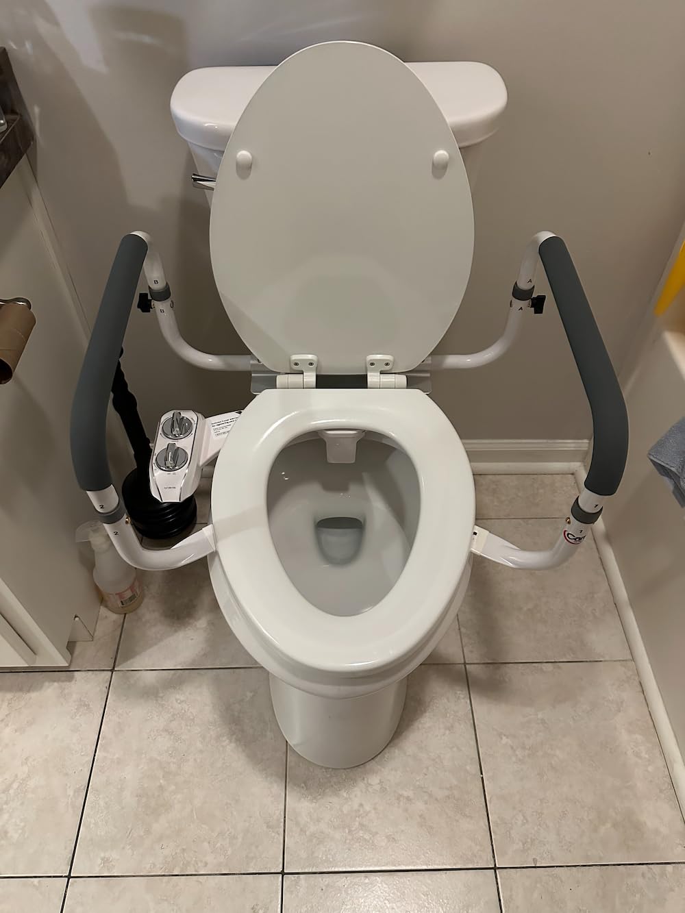 Carex Toilet Safety Frame - Toilet Safety Rails With Adjustable Width - Toilet Rails For Elderly, Handicap, Home Health Care Equipment After Surgery, Supports 300lbs customer photo 1