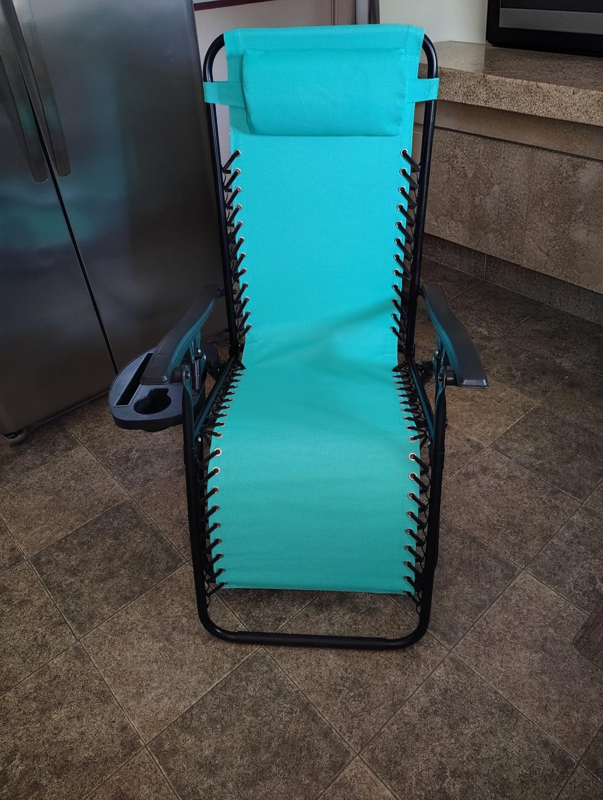 Best Choice Products Set of 2 Adjustable Steel Mesh Zero Gravity Lounge Chair Recliners w/Pillows and Cup Holder Trays - Black customer photo 1