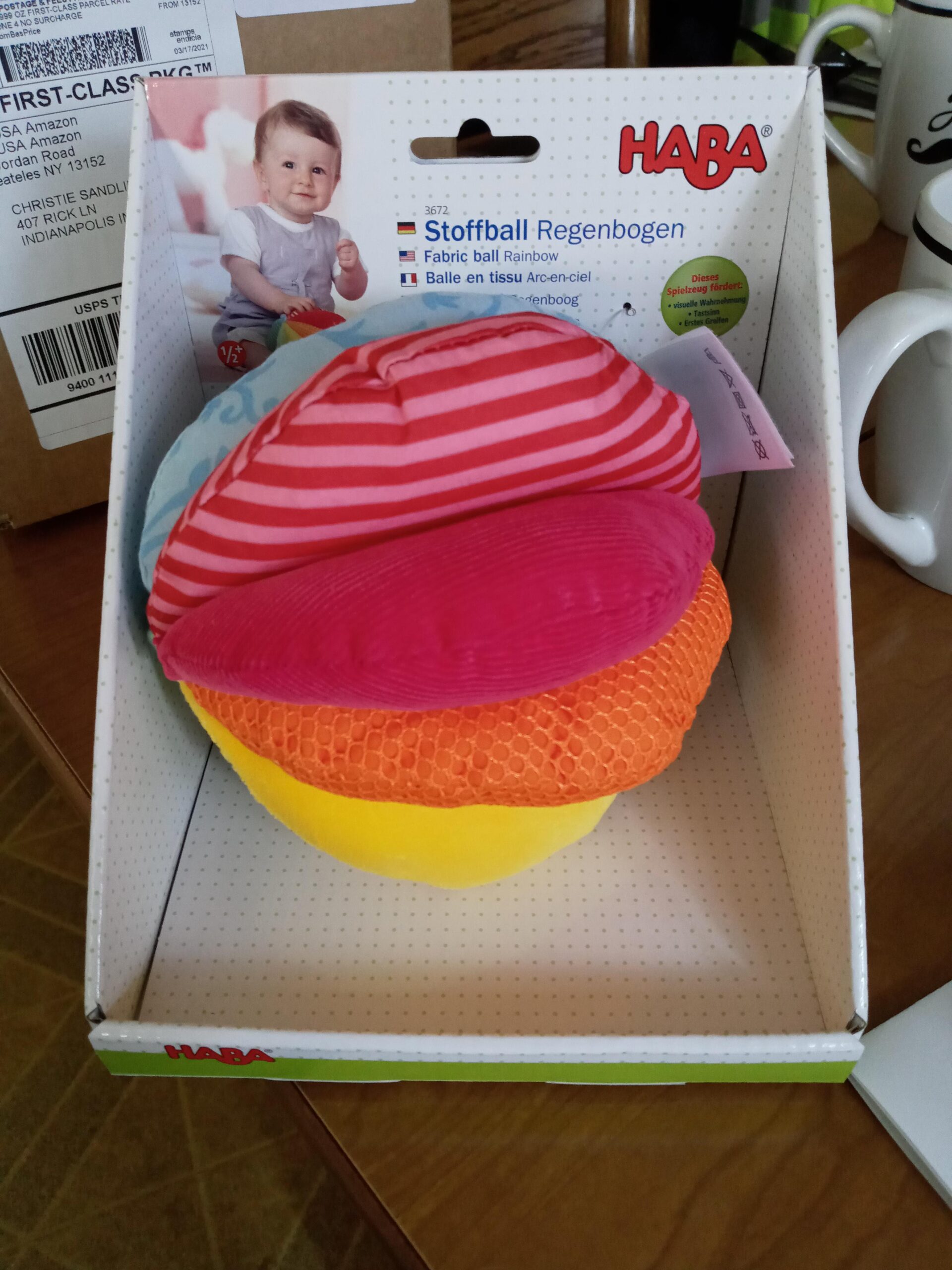 HABA Rainbow Whirls Wooden Sorting & Stacking Rings Shape Sorter, Educational Toys for 2 Year Old & Up, Color Sorting Fine Motor Toys, Made in Germany customer photo 1