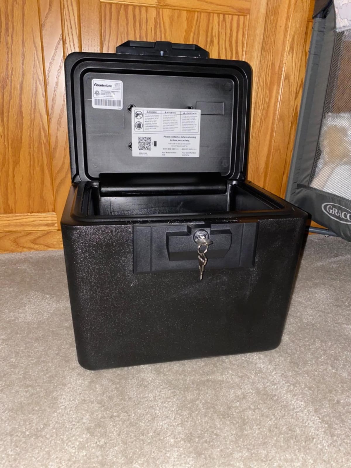 SentrySafe Black Fireproof Document Box with Key Lock, Safe Secures Files and Documents for Home or Office, 0.61 Cubic Feet, 13.6 x 15.3 x 12.1 inches, 1170 customer photo 1