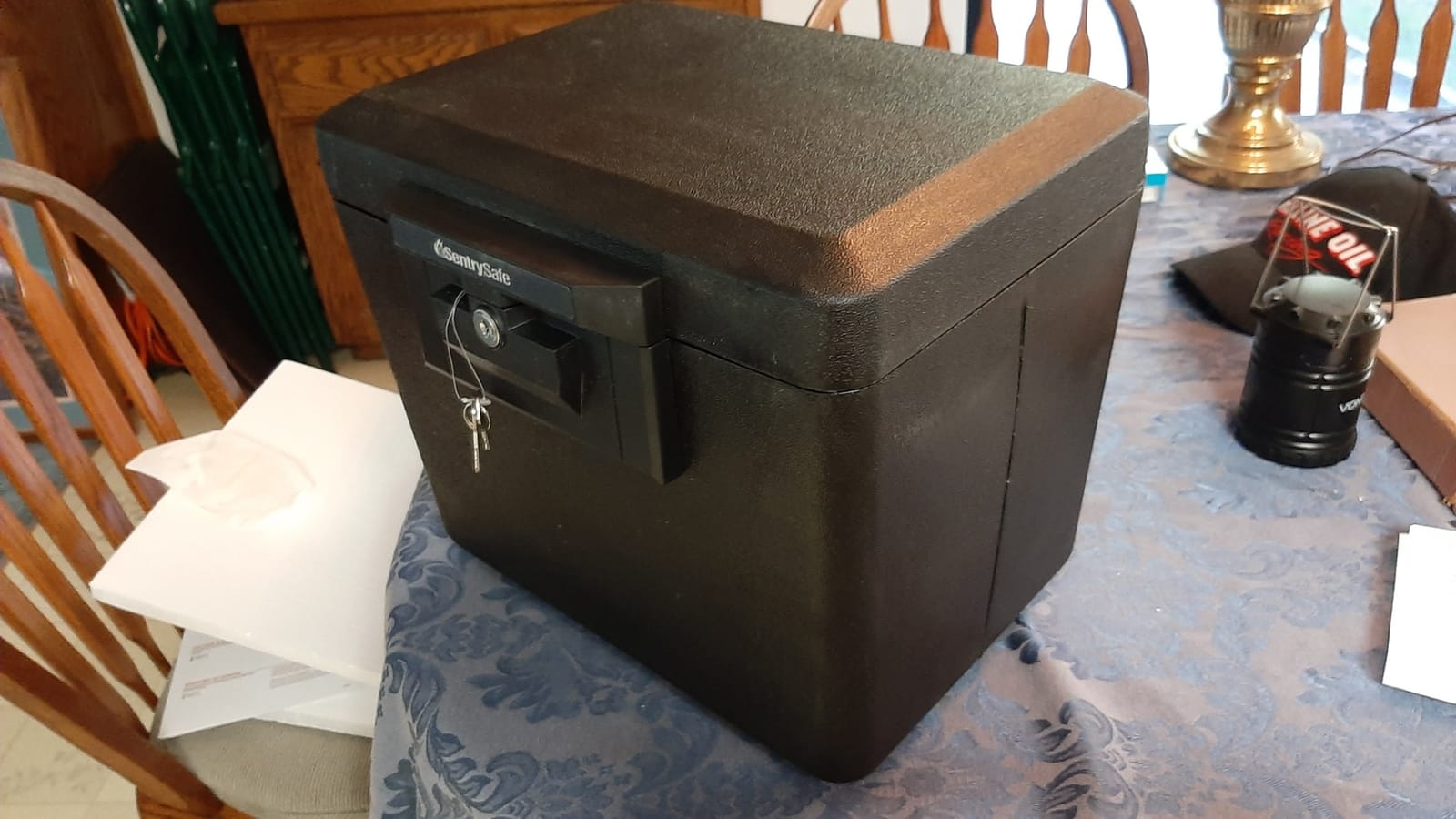 SentrySafe Black Fireproof Document Box with Key Lock, Safe Secures Files and Documents for Home or Office, 0.61 Cubic Feet, 13.6 x 15.3 x 12.1 inches, 1170 customer photo 2
