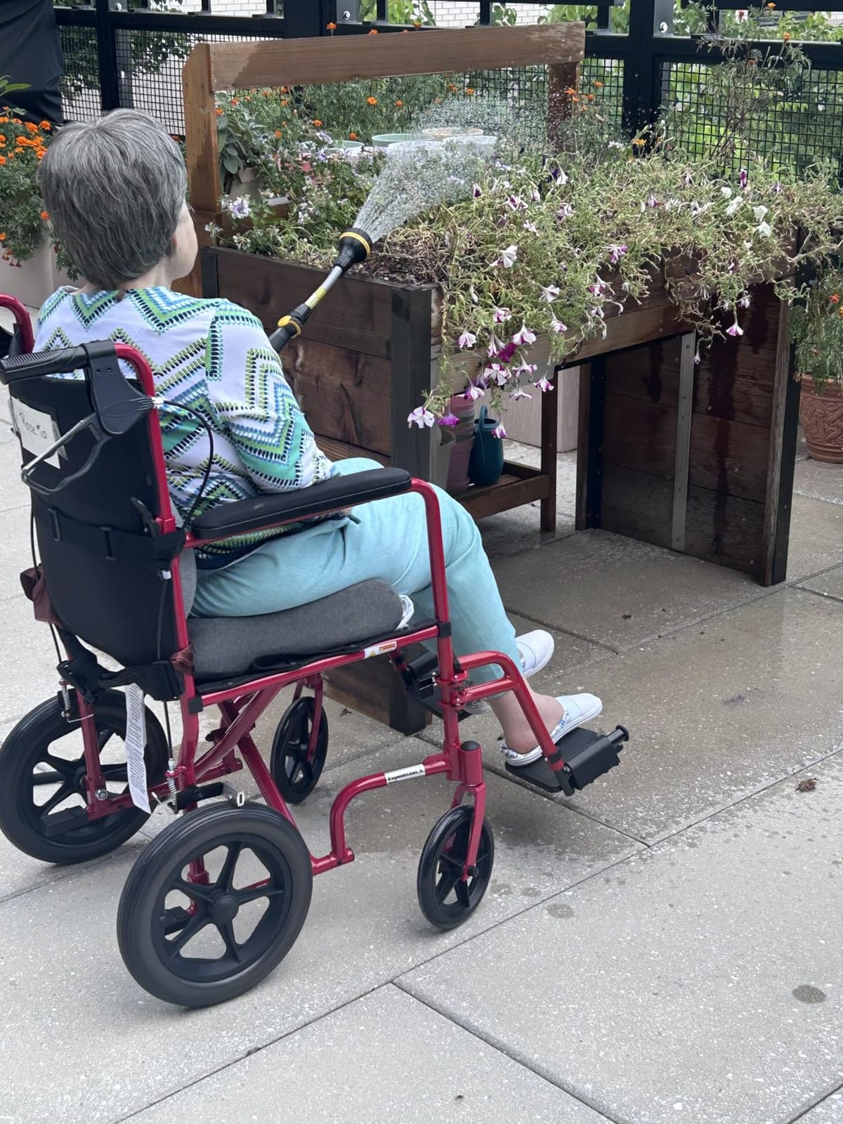 Lightweight Expedition Transport Wheelchair with Hand Brakes, Red customer photo 1