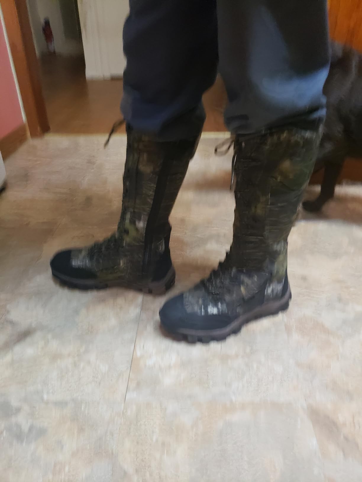 Men's Camouflage Waterproof Side-zip Snake Boots customer photo 1