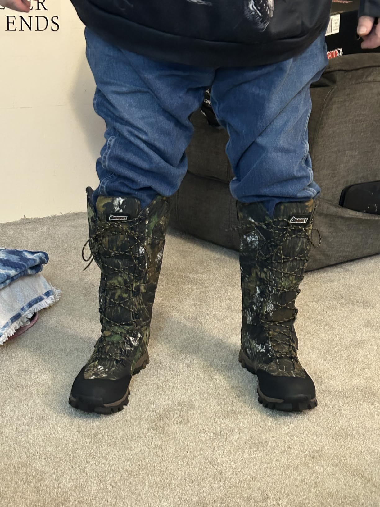 Men's Camouflage Waterproof Side-zip Snake Boots customer photo 2