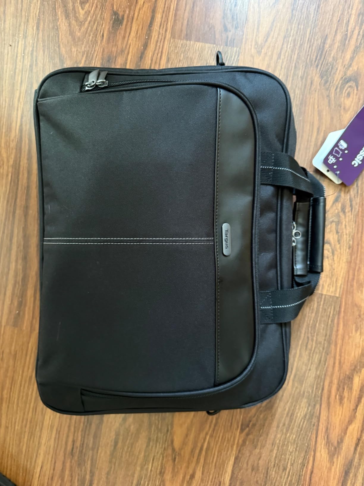 Targus 15-16 Inch Slim Lightweight Laptop Briefcase, Black - Messenger and Shoulder Bag with Padded Compartment and Trolley Strap for 16