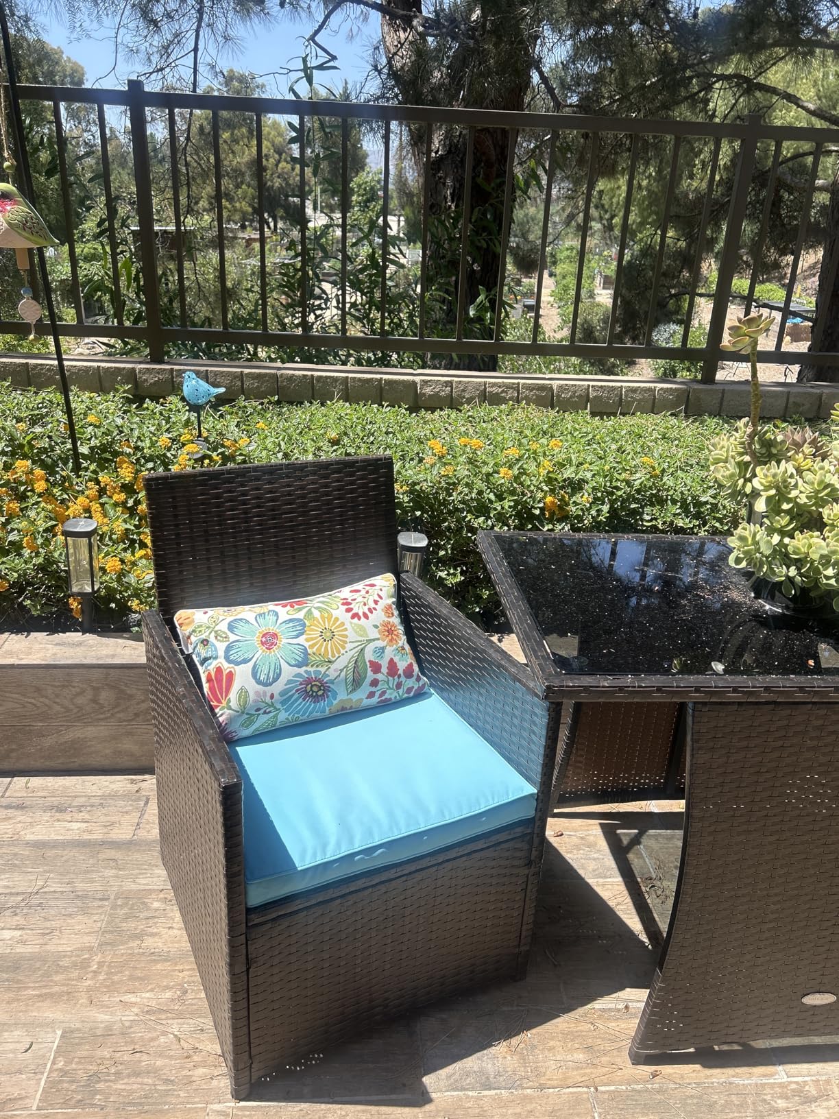 Bright Floral Indoor/Outdoor Throw Pillows, 2 Count, Lumbar - 11.5 x 18.5 customer photo 1