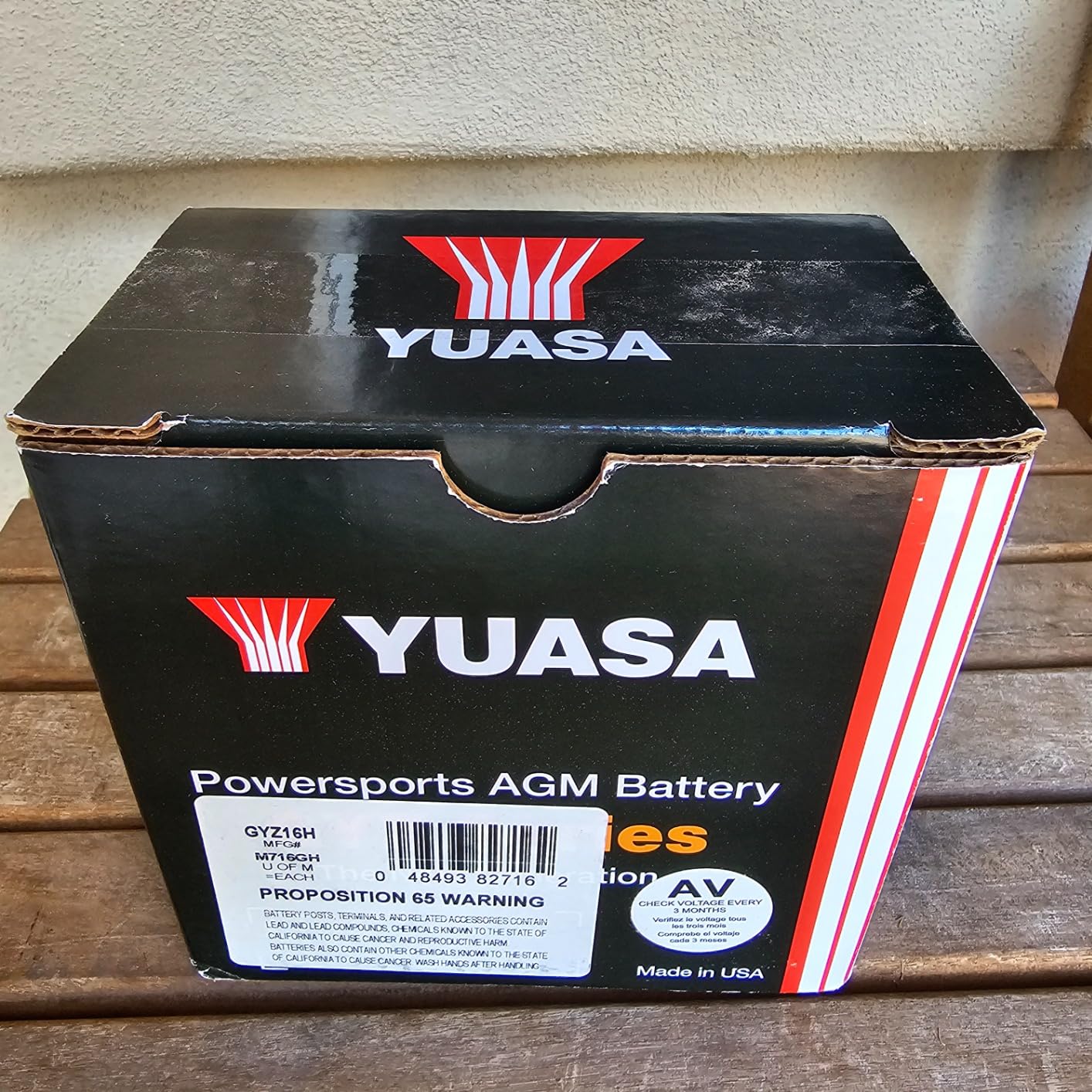 Yuasa YUAM716GH GYZ16H Factory Activated GYZ H Series AGM Battery customer photo 1
