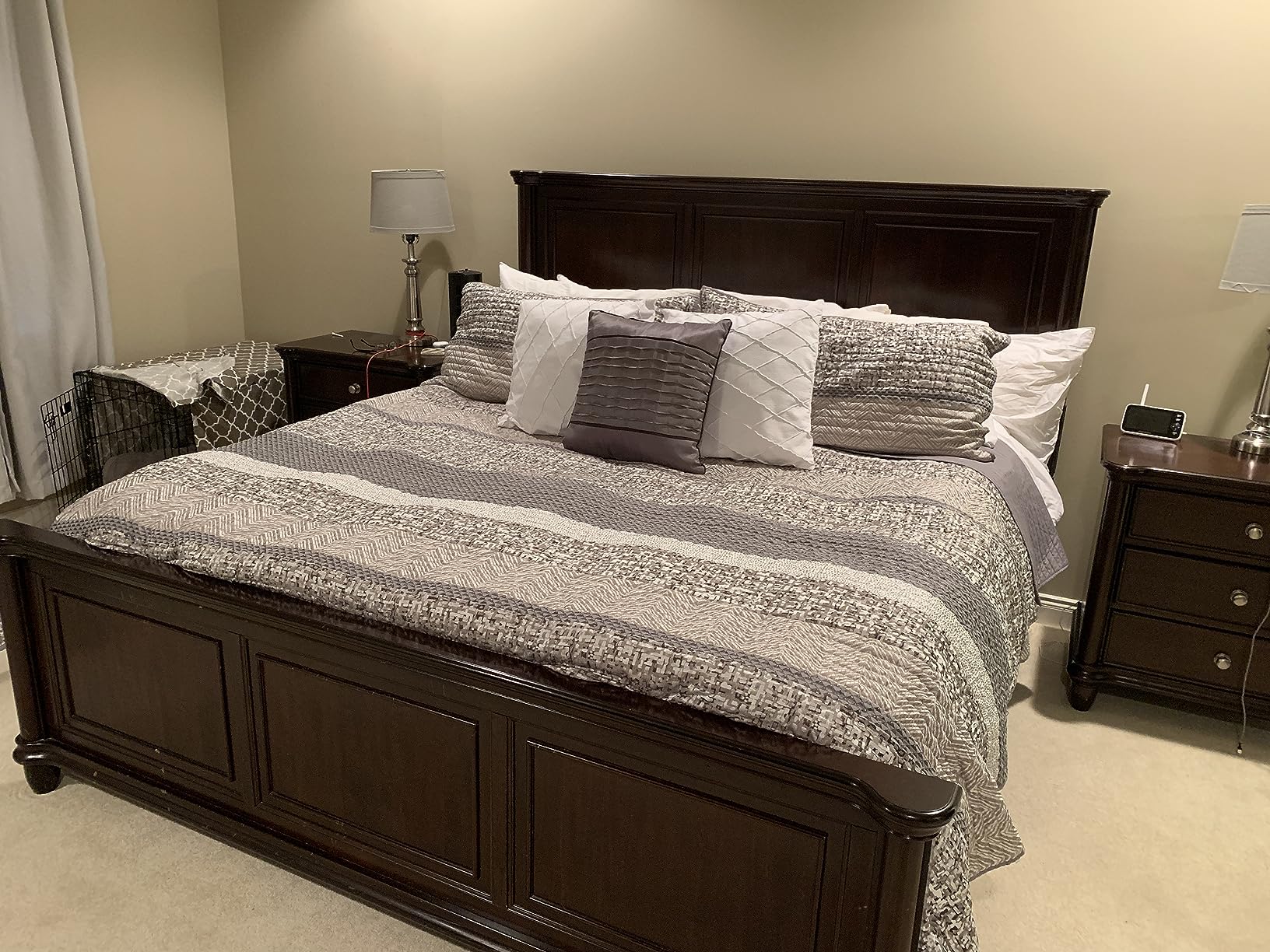 Madison Park Traditional Jacquard Quilt Set, 6PC King/Cal King Coverlet | Damask Design, All Season, with Shams, Decorative Pillows, Lightweight, Reversible, Brown/Gold customer photo 2