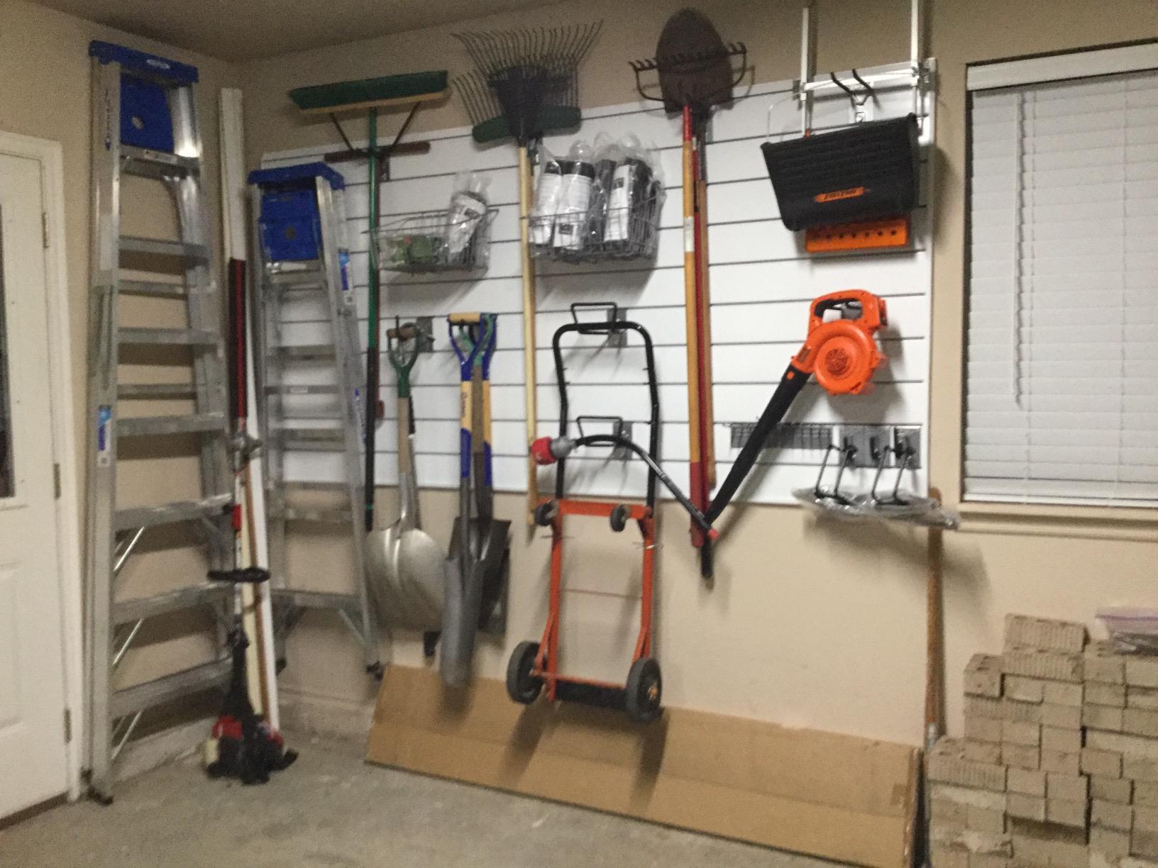 Proslat 88105 Heavy Duty PVC Slatwall Garage Organizer, 8-Feet by 4-Feet Section, 10 Panels, Charcoal (Dark Grey) customer photo 2