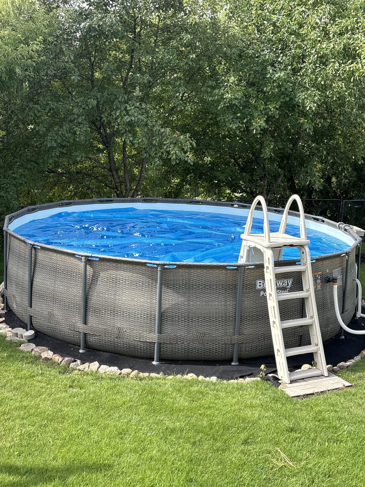Sun2Solar Blue 24 ft Round Pool Solar Cover | 12 Mil | Heat Retaining | Thermal Blanket for Inground & Above Ground Swimming Pools | Sun's Energy Heats Pool | Bubble Heating Blankets | 1200 Series customer photo 2