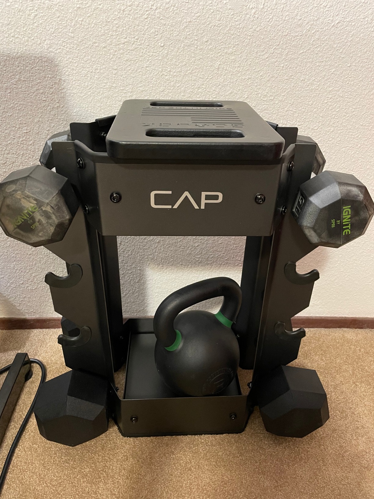 CAP Barbell Dumbbell and Kettlebell Storage Rack - Compact Weight Storage for Home Gym customer photo 1