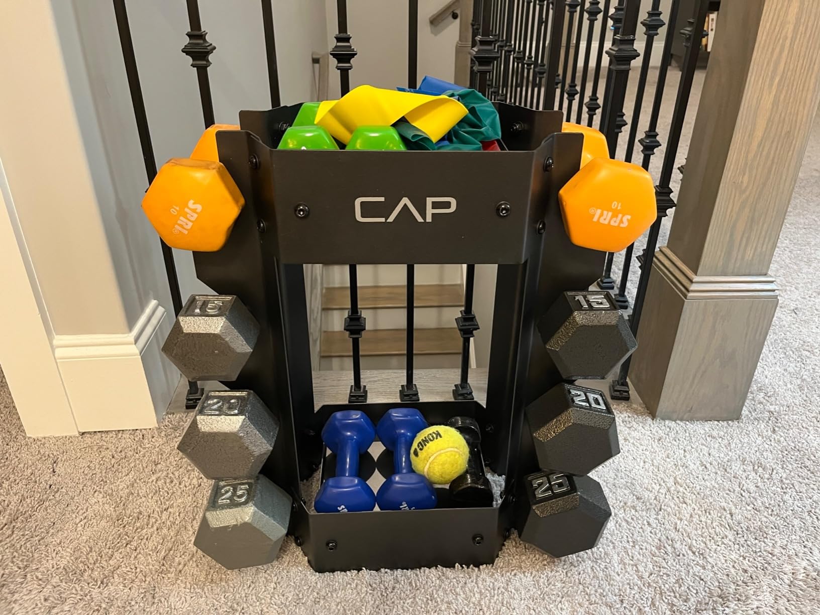 CAP Barbell Dumbbell and Kettlebell Storage Rack - Compact Weight Storage for Home Gym customer photo 2