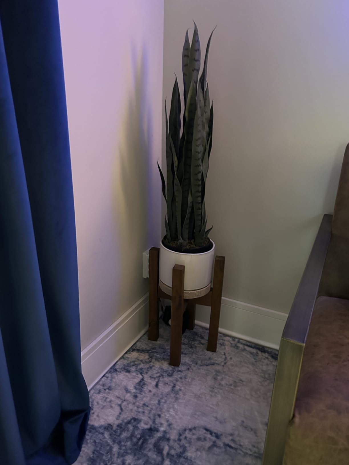 Nearly Natural 35in Artificial Snake Plant, Sansevieria Faux Greenery with Black Planter for Indoor Home Office Decor, Low Maintenance customer photo 1