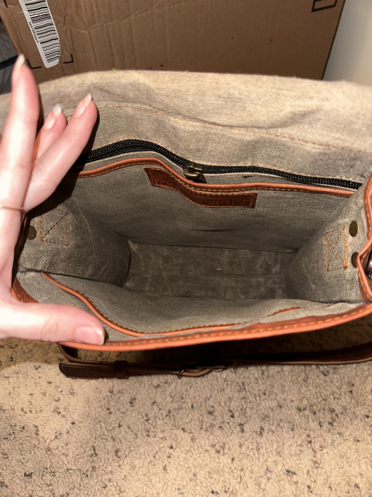 Leather crossbody bag messenger satchel tablet bag 11 inches for men and women customer photo 1