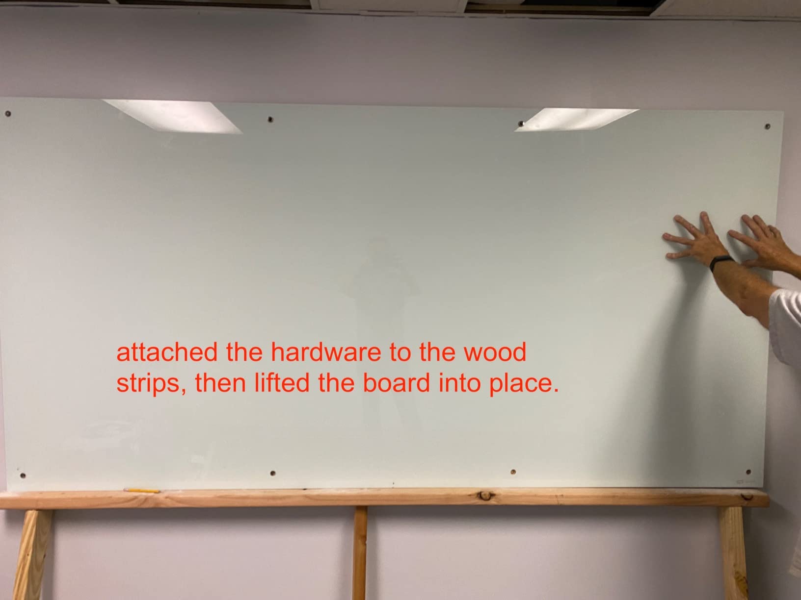 Quartet Magnetic Glass Dry Erase White Board, 24''W x 18''H Whiteboard, Infinity Frameless Mounting, White Surface (G2418W) customer photo 1