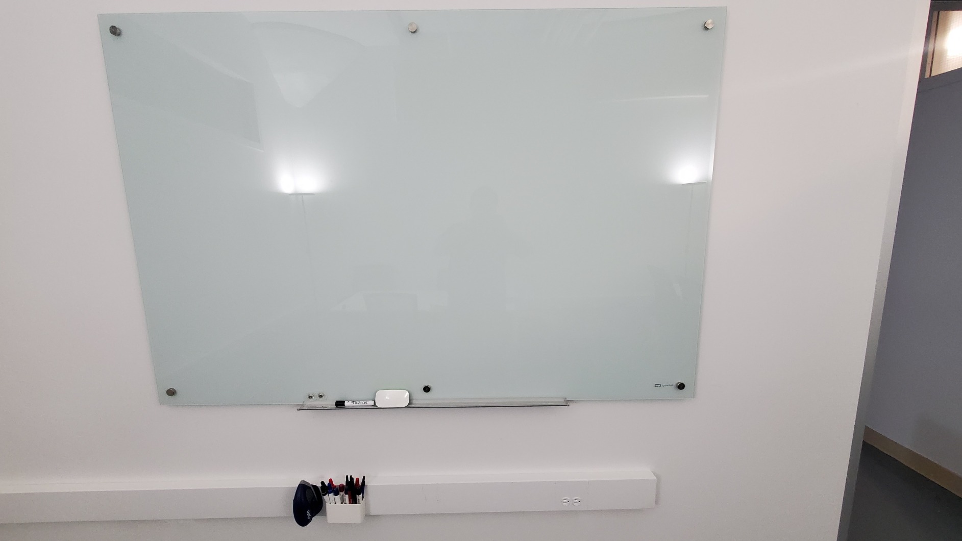 Quartet Whiteboard, Glass Dry Erase Board, Magnetic, 6' x 4', Infinity Frameless Mounting, White Surface, Accessory Tray, 1 Dry Erase Marker and 2 Glass Board Magnets (G7248W) customer photo 2