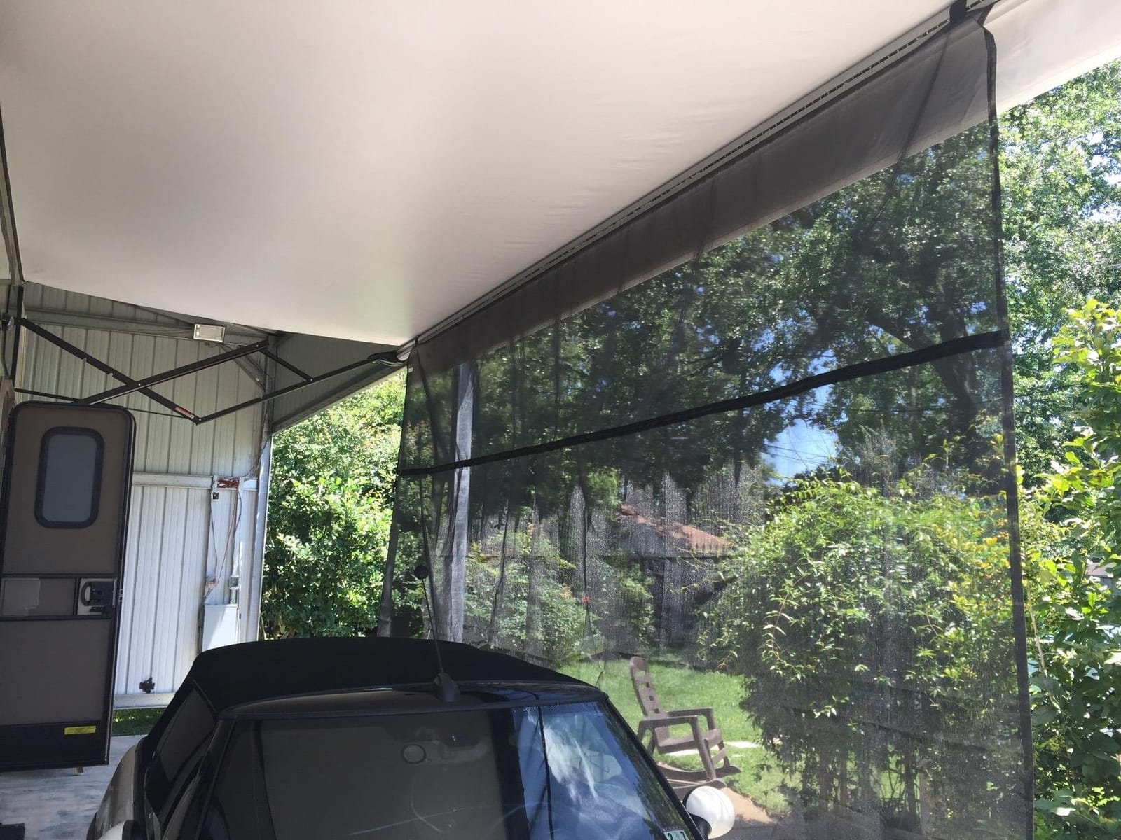 Carefree Of Colorado Drop RV Awning EZ ZipBlocker - Black Mesh RV Awning Shade Screen, Canopy Sun Blocker, Camper Accessory for Front Patio (19' x 9') customer photo 1