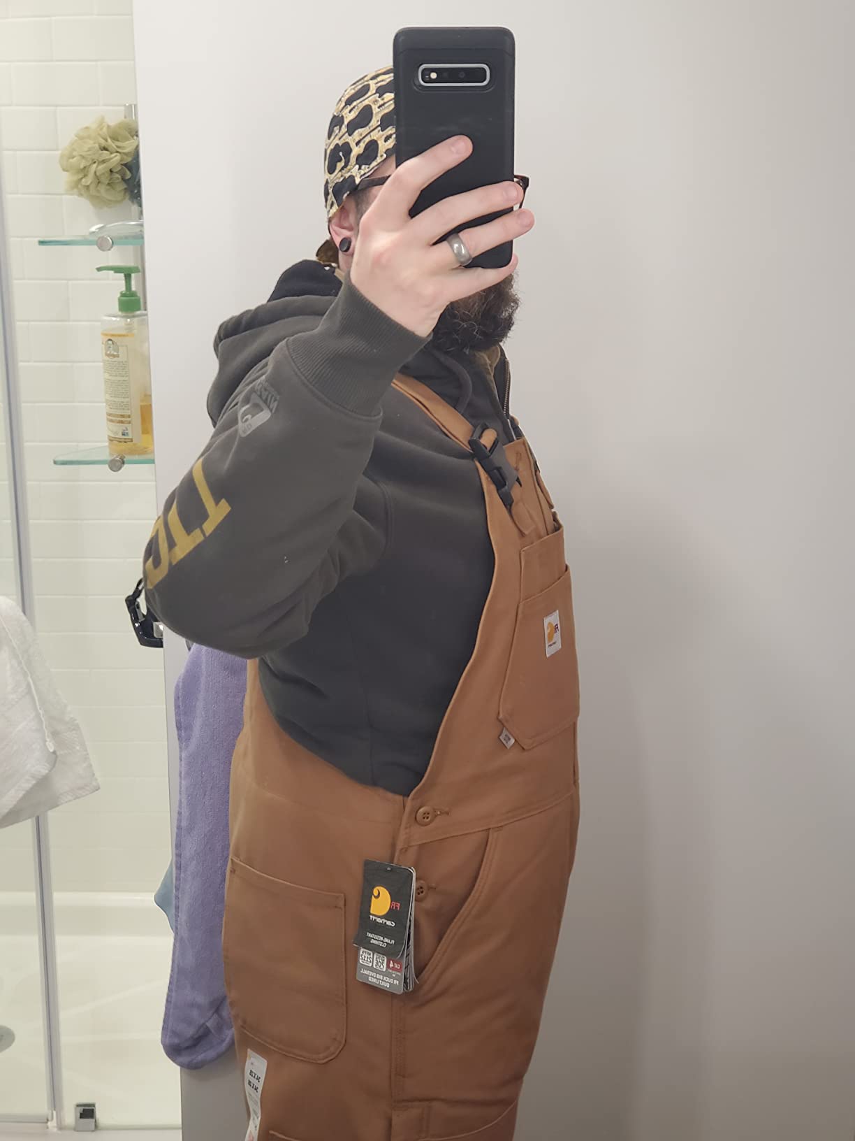 Carhartt Men's FR Duck Insulated Bib Overall customer photo 2