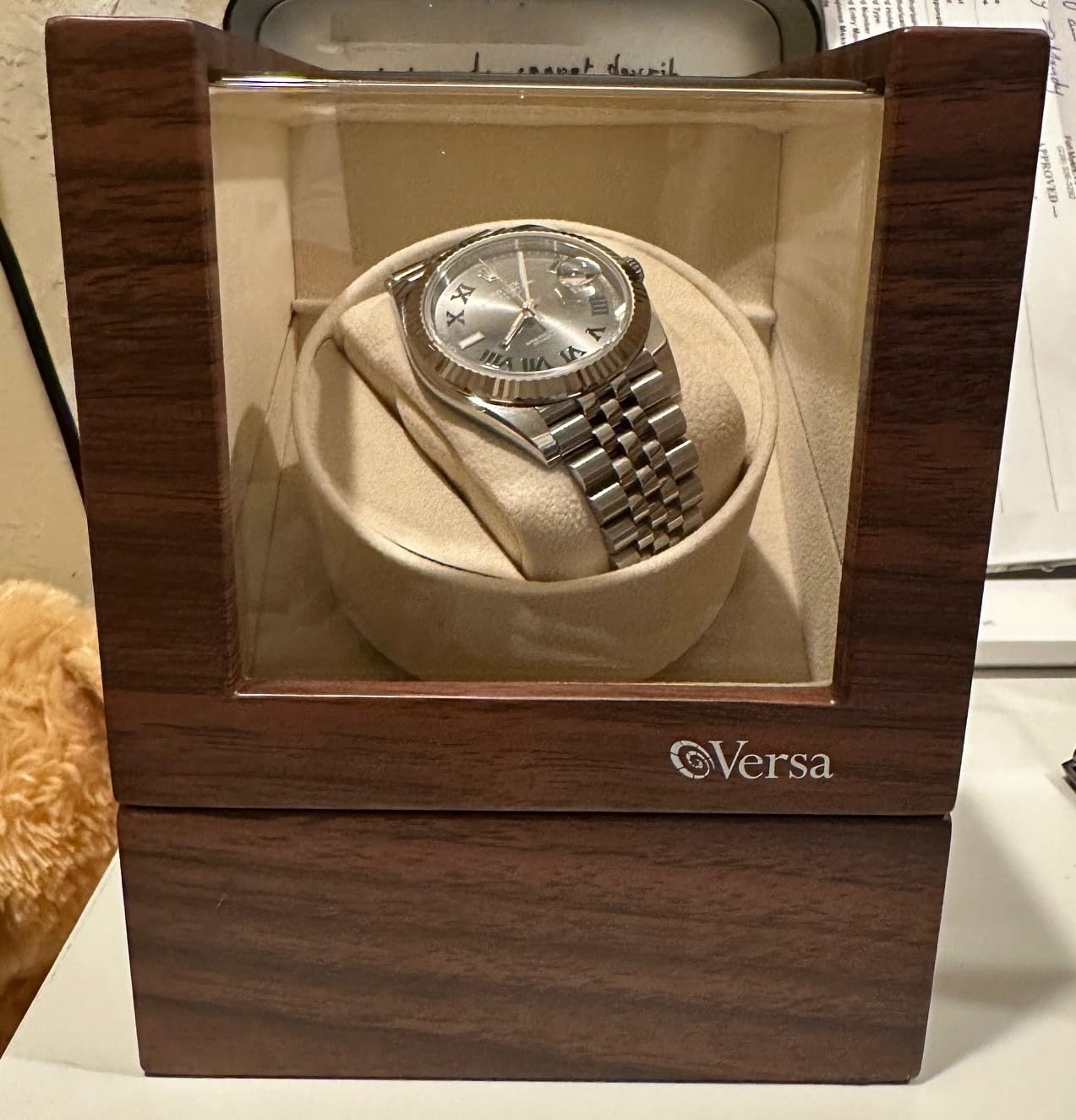 Single Watch Winder by Versa - Elite Automatic Watch Winder - Quiet Japanese Motor - 12 Settings - Compatible with Rolex's, Cartier, Omega, and More customer photo 1