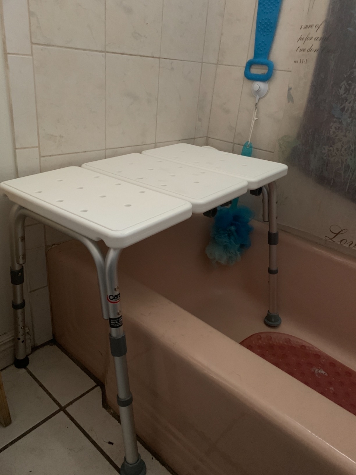 Carex Shower Bench and Shower Chair For Elderly and Disabled with Height Adjustable Legs, Tub Bench Converts to Right or Left Hand Entry, Shower Chair For Bathtub customer photo 2