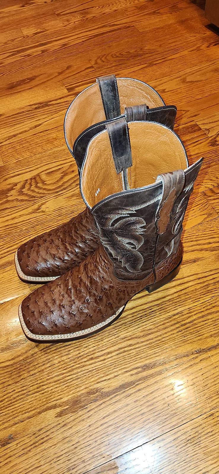 Dan Post Alamosa Embroidered Ostrich Pull On Square Toe Dress Boots customer photo 2