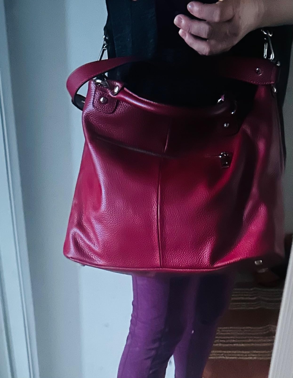 Genuine Leather Tote Purse for Women, Top Handle Satchel customer photo 1