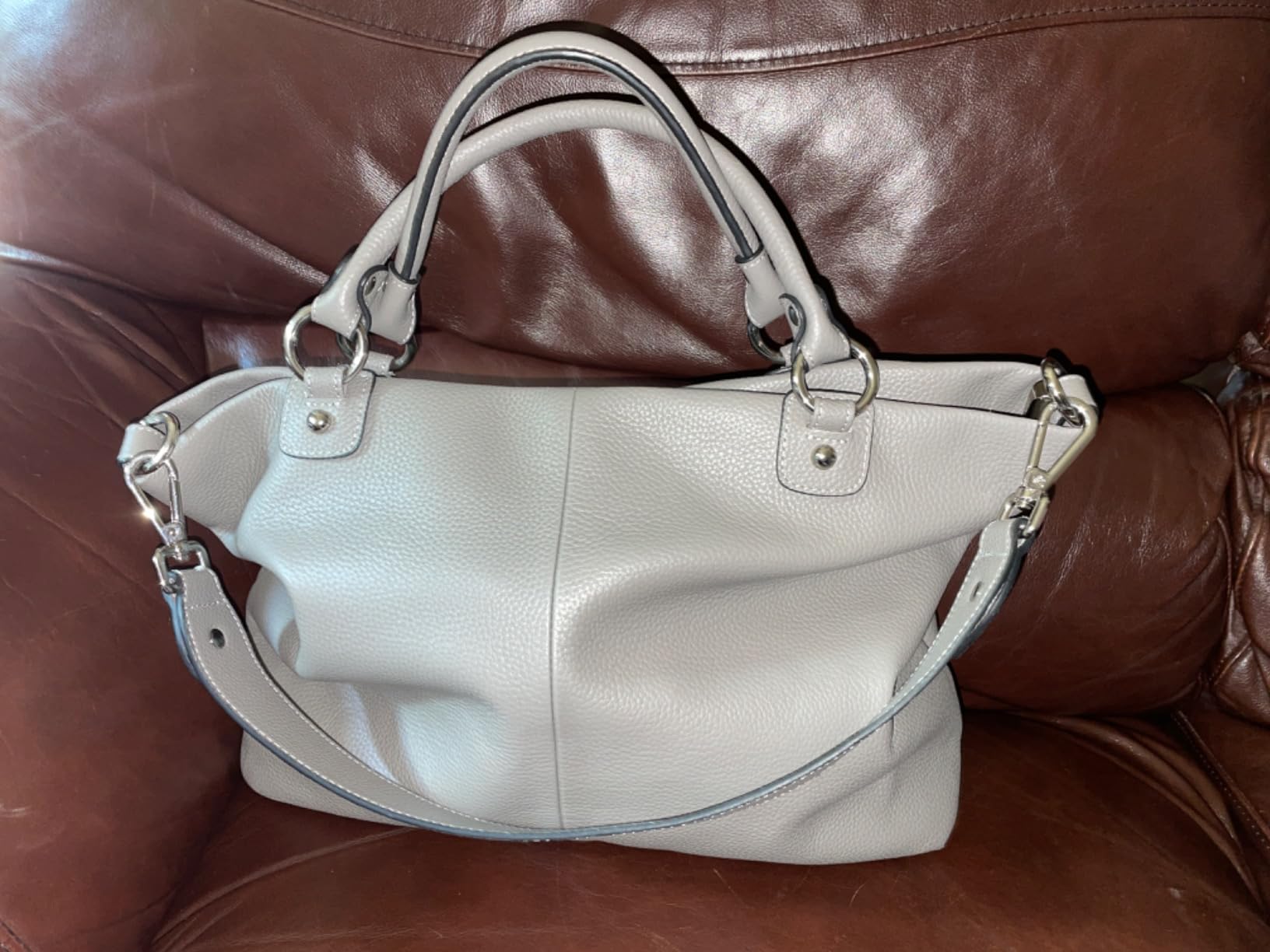 Genuine Leather Tote Purse for Women, Top Handle Satchel customer photo 2