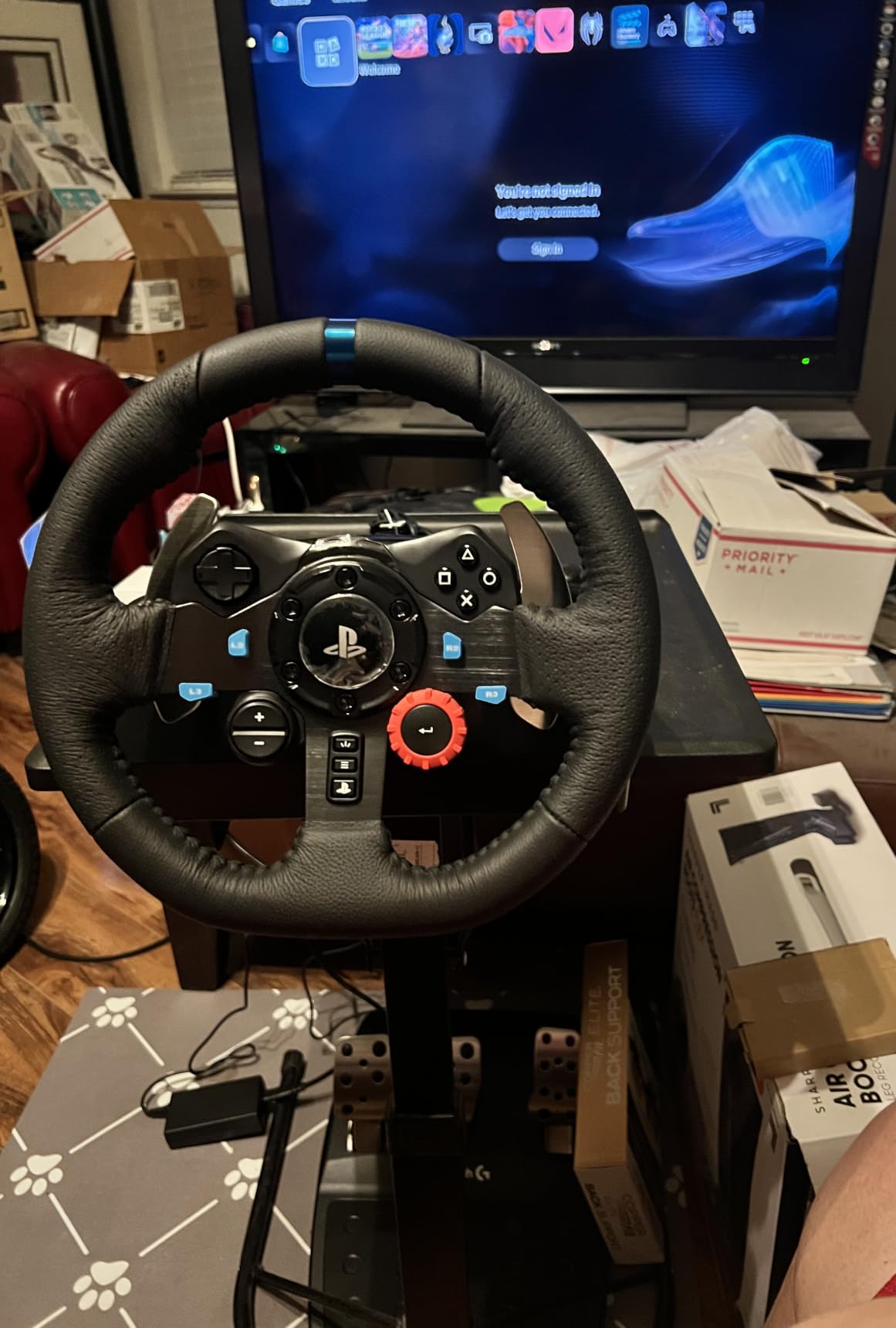 Logitech G29 Driving Force Racing Wheel and Floor Pedals, Real Force Feedback, Stainless Steel Paddle Shifters, Leather Steering Wheel Cover for PS5, PS4, PC, Mac - Black customer photo 2