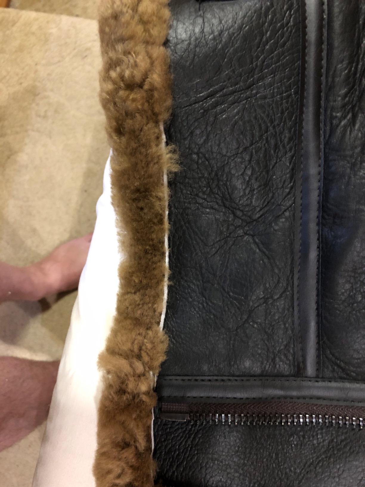 BRANDSLOCK Mens Flying B3 Genuine Shearling Sheepskin Leather Bomber Jacket customer photo 2