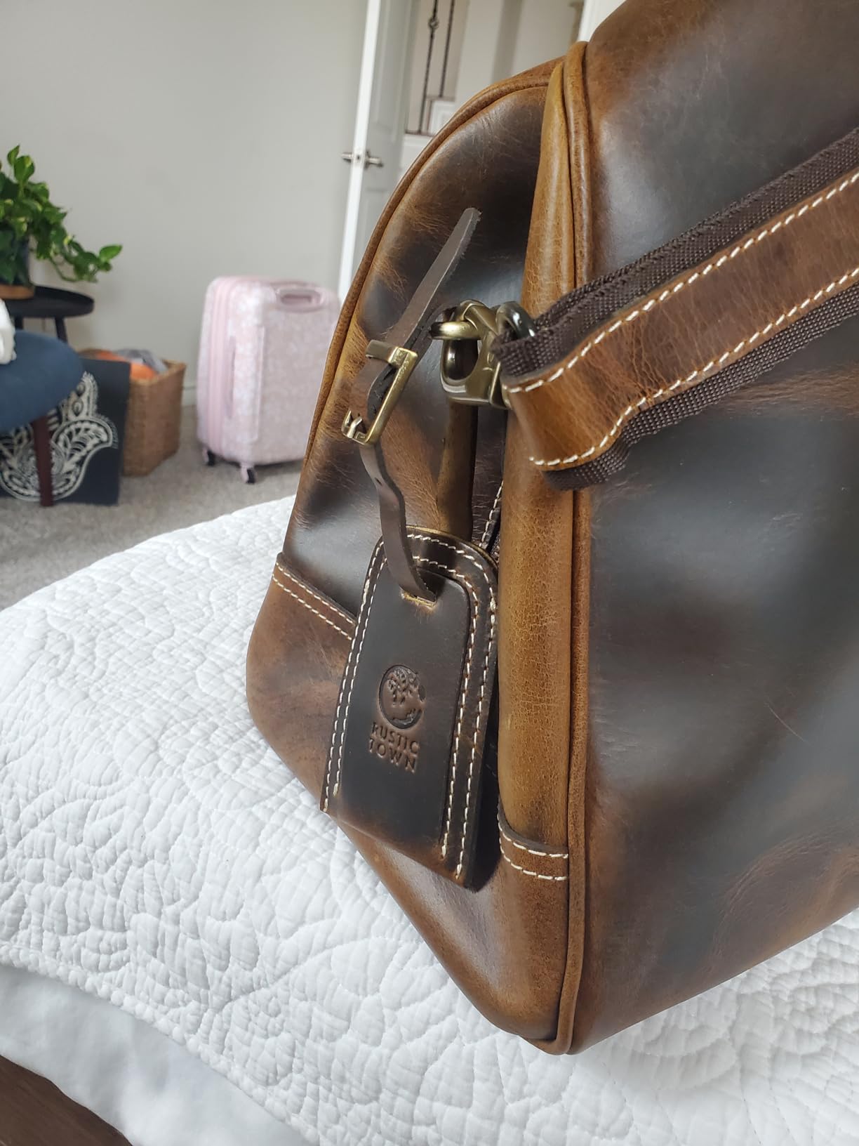 Handmade Leather Travel Duffel Bag - Airplane Underseat Carry On Bags by Rustic Town customer photo 1