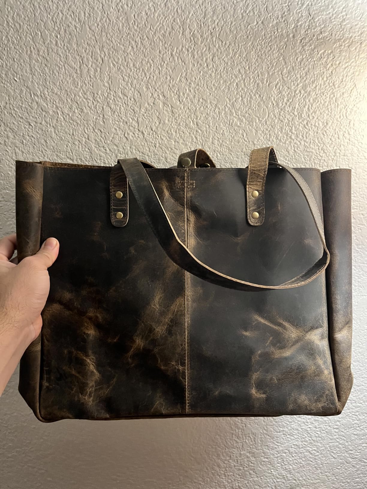 KomalC Leather Tote Bag for Women, Travel Shopping Satchel Handbag customer photo 1