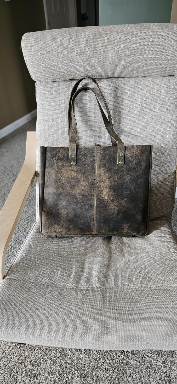 KomalC Leather Tote Bag for Women, Travel Shopping Satchel Handbag customer photo 2