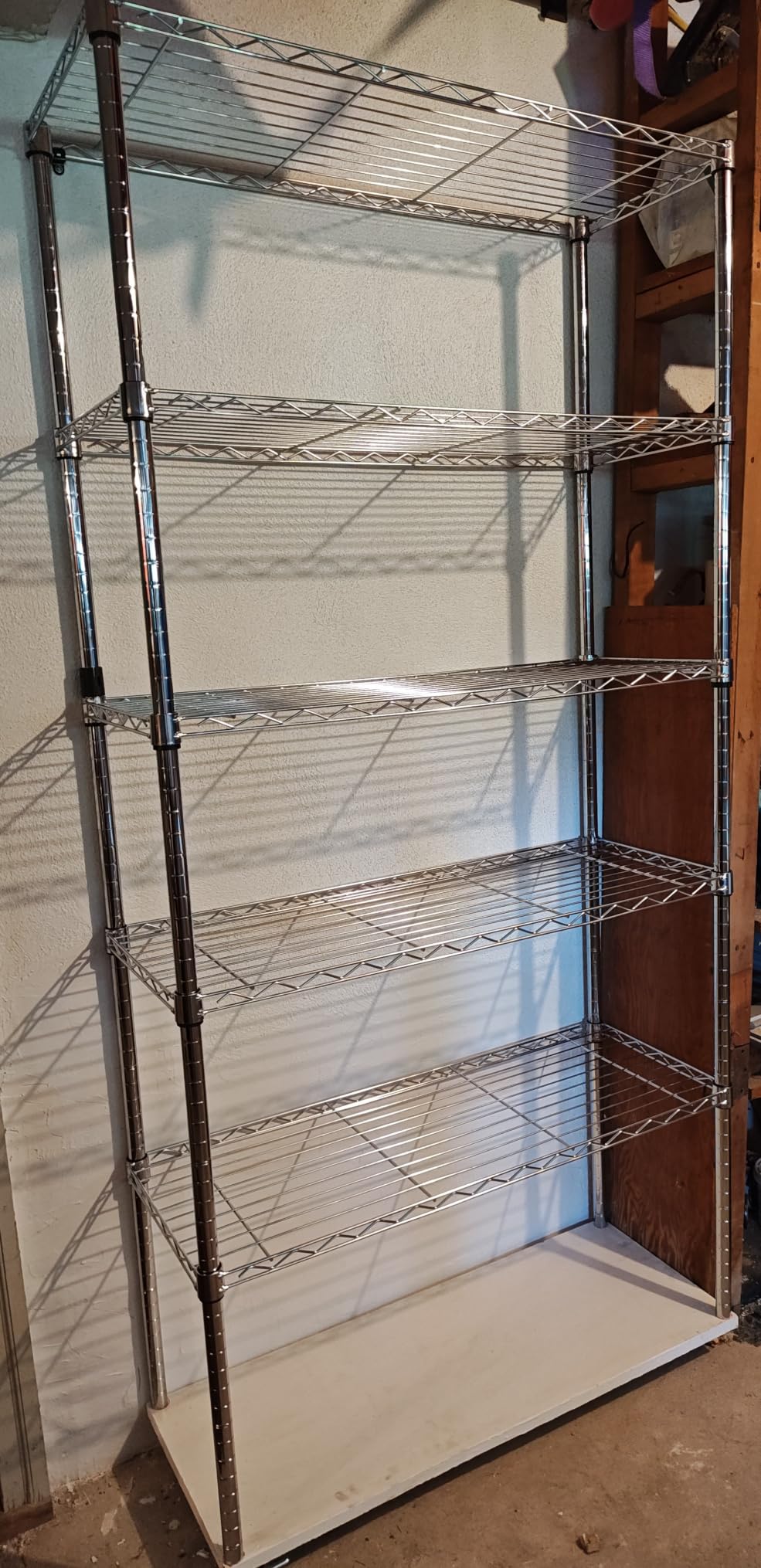 Amazon Basics 5-Shelf Adjustable Heavy Duty Steel Wire Storage Shelves for Garage, Kitchen, Easy Assembly, 36