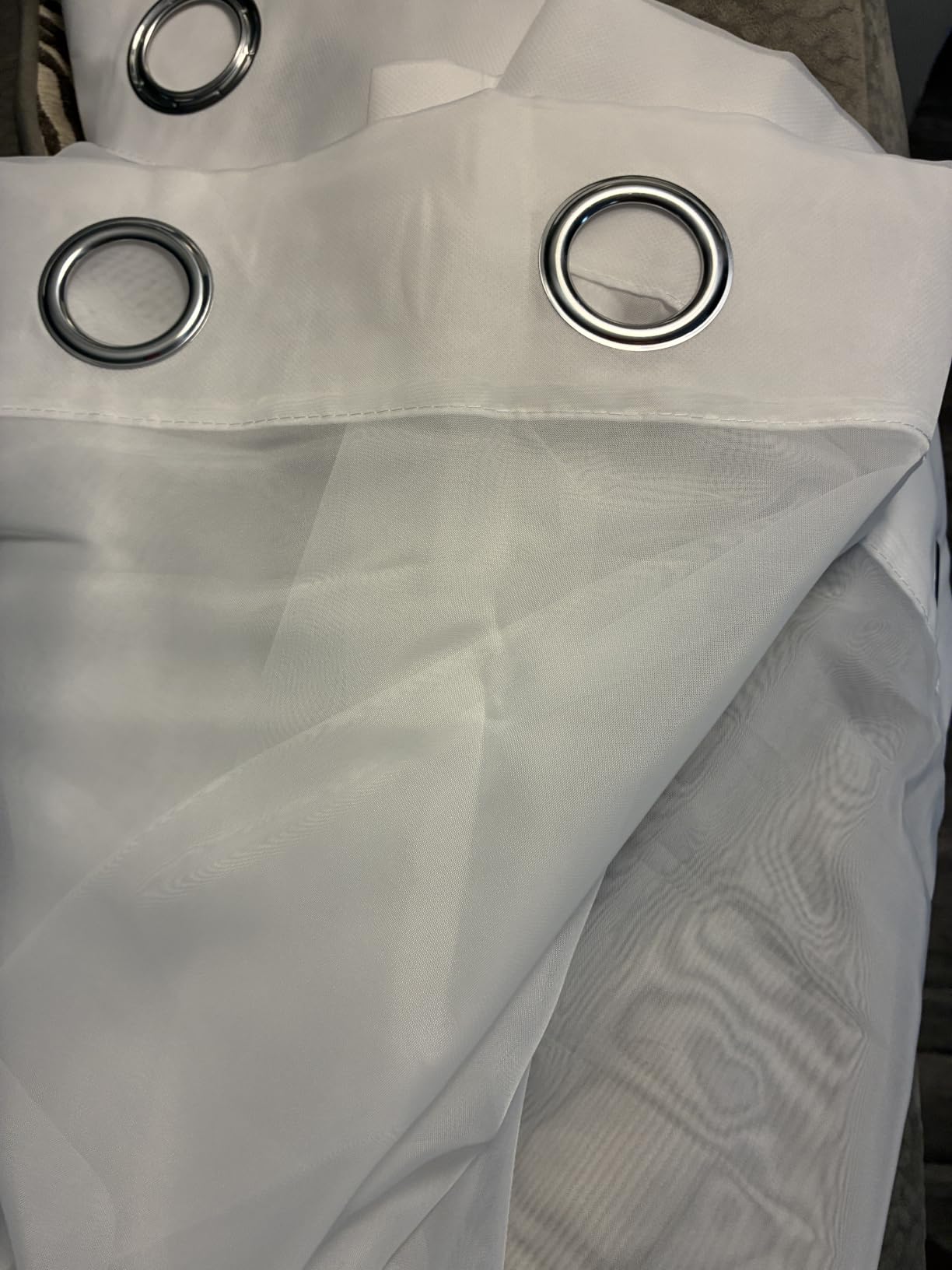 NICETOWN White Sheer Curtains 84 inches Long - Home Decoration Grommet Airy & Lightweight Elegant Window Treatments with Light Filtering for Bedroom/Living Room (2 Panels, W54 x L84) customer photo 2