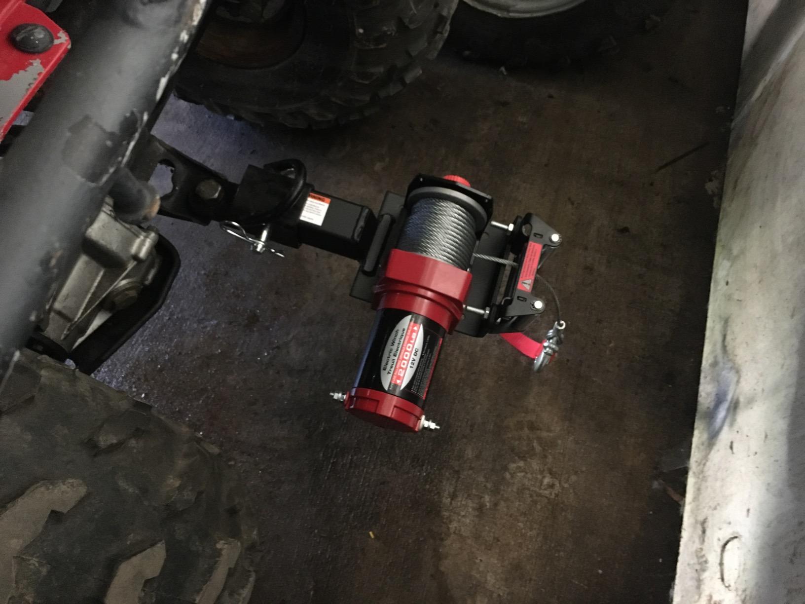 Universal Hitch Winch Mount for ATV or Truck with 2