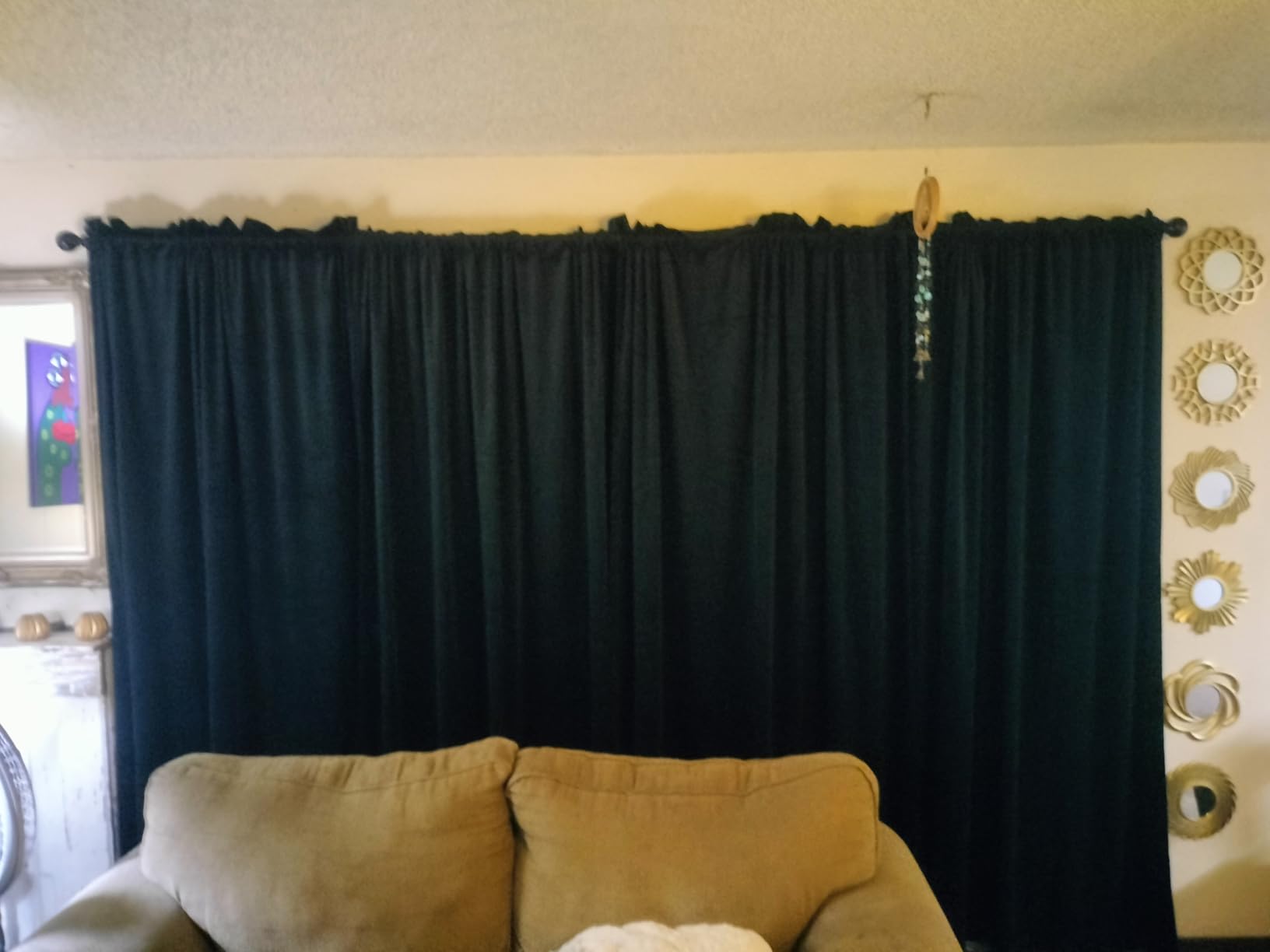 NICETOWN Black Velvet Blackout Curtains 96 inch Long 2 Panels | W52
