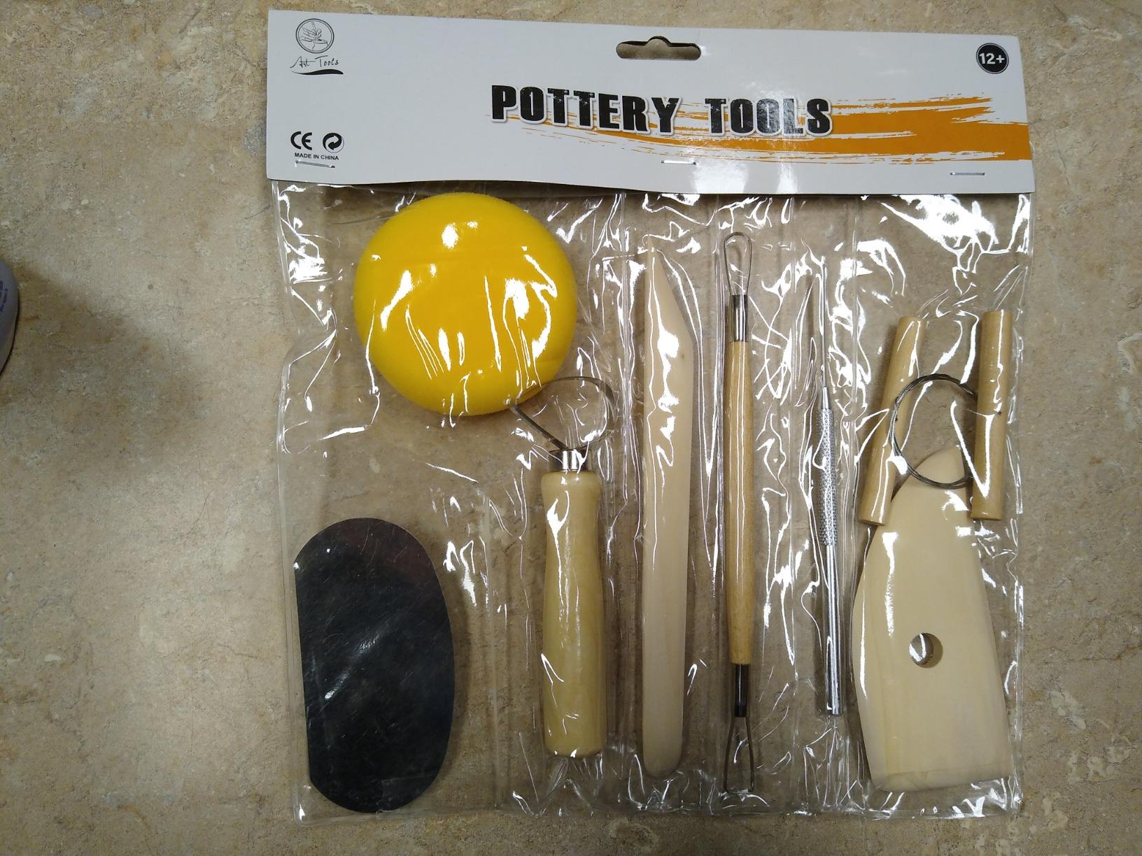 Evwoge 8-Piece Pottery Tool Set, Wooden Clay Sculpting Tools with Sponge, Wire Cutter and Modeling Tools for Ceramics customer photo 1