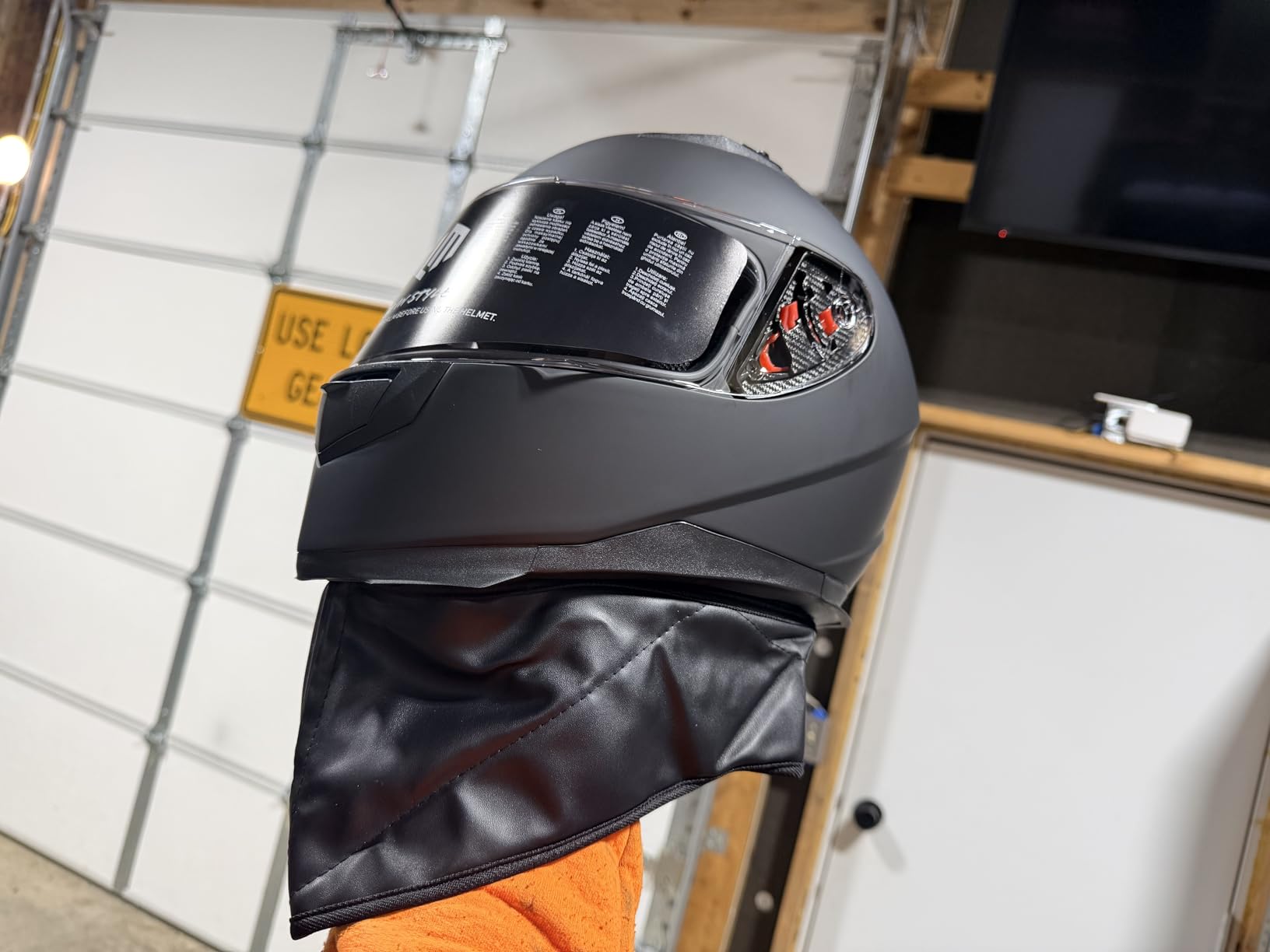 ILM Full Face Motorcycle Street Bike Helmet with Removable Winter Neck Scarf + 2 Visors DOT Model ILM-313 customer photo 1