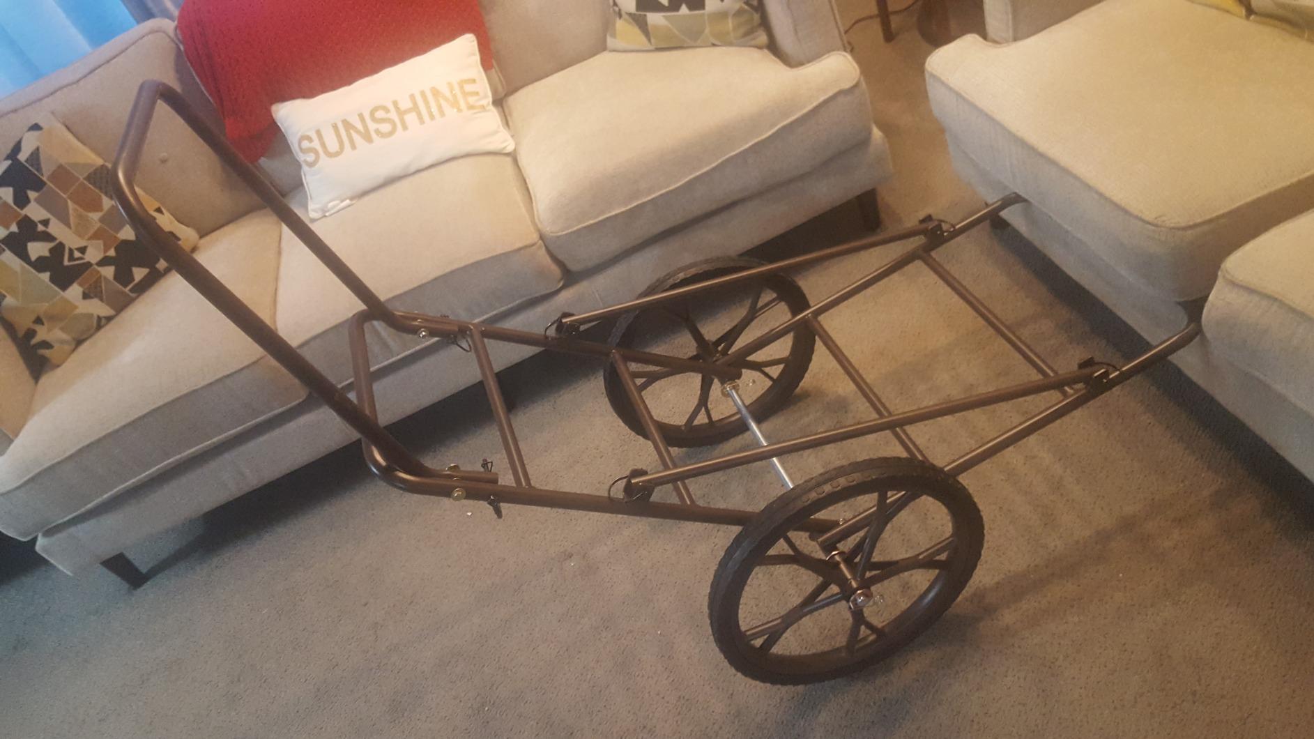 Goplus Folding Deer Cart, 500LBS Deer Hauler with Big Rubber Wheels, Heavy Duty Metal Hunting Game Cart for Animals, Firewood, Hiking, Fishing customer photo 2