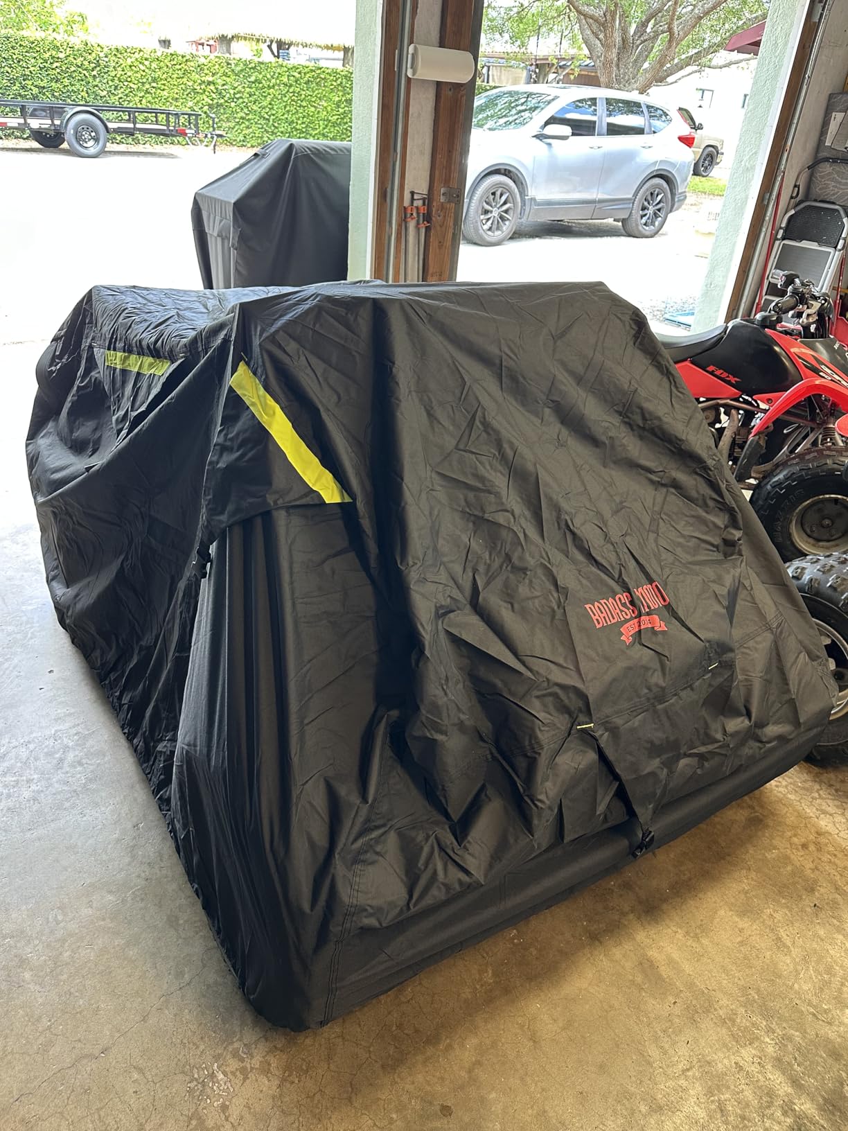 Badass Moto ATV Covers Waterproof Outdoor Heavy Duty, Rip-Resistant, Night-Reflective Quad Cover, 4 Wheeler Cover, Easy-Access Zipper & Vents Four Wheeler Accessories - ATV Gifts, Large 96 Long customer photo 2