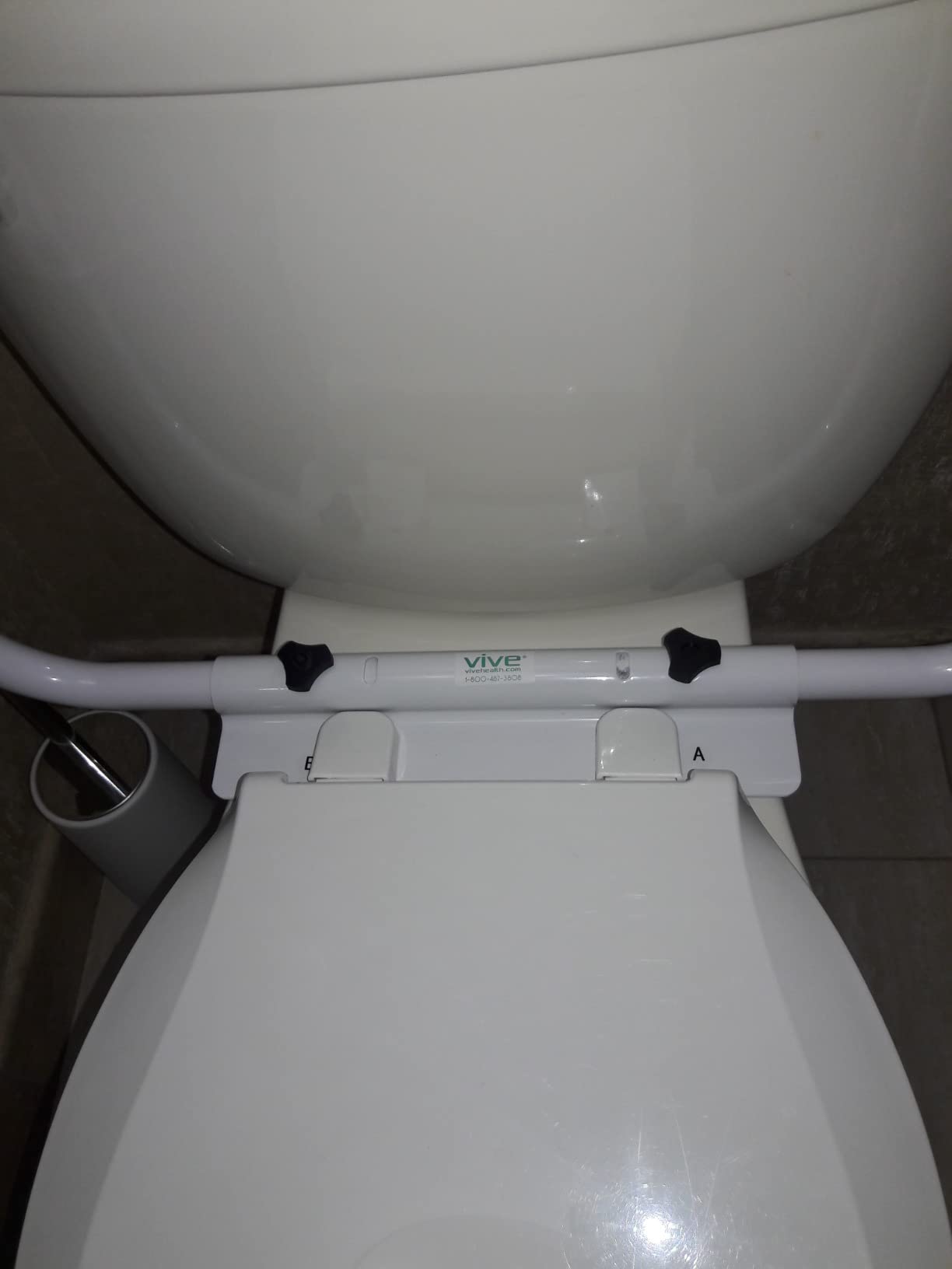 Vive Toilet Safety Rail - Adjustable Grab Bar - Compact Support Frame | Handrail for Bathroom Toilet Seat - Easy Installation for Handicap Senior Bariatrics, Elderly Balance - Padded Hand Armrest customer photo 1
