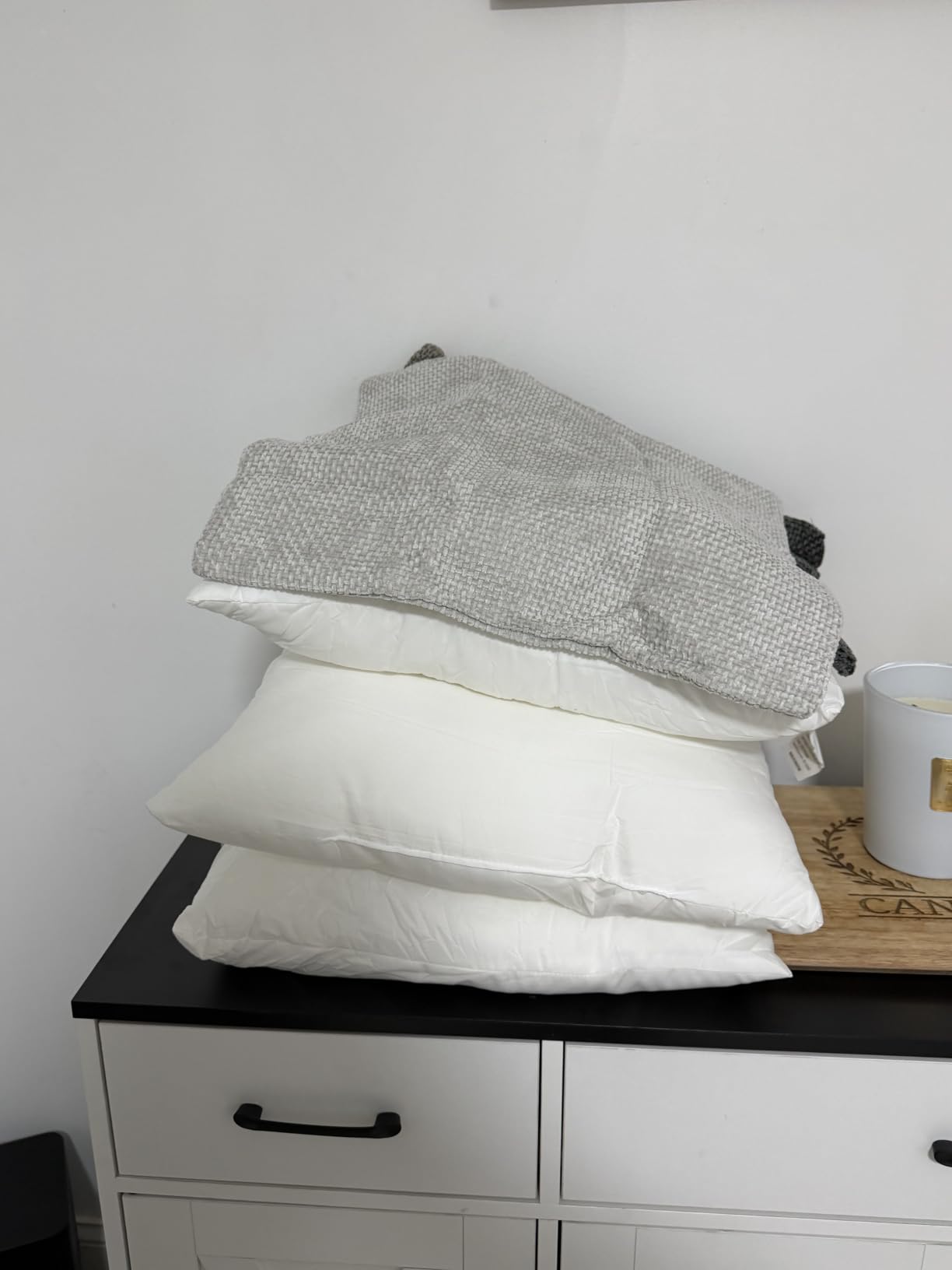 Utopia Bedding Throw Pillows (Set of 4, White) - 18 x 18 Inches Down Alternative Pillows for Bed, Sofa, and Couch - Fluffy Decorative Stuffer Pillow for Indoors & Outdoors customer photo 1