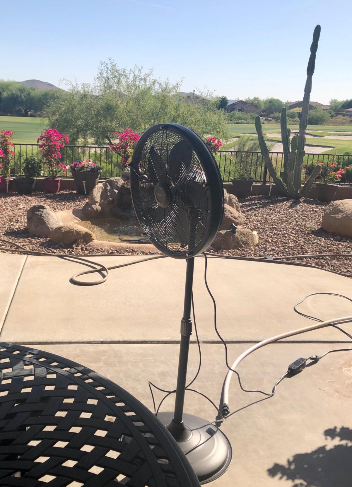 NewAir Outdoor Misting Pedestal Fan | 2,800 CFM Oscillating Patio Fan with Garden Hose Connection | 3 Speeds and Wide-Angle Cooling for Decks & Outdoor Spaces of up to 600 sq ft customer photo 2