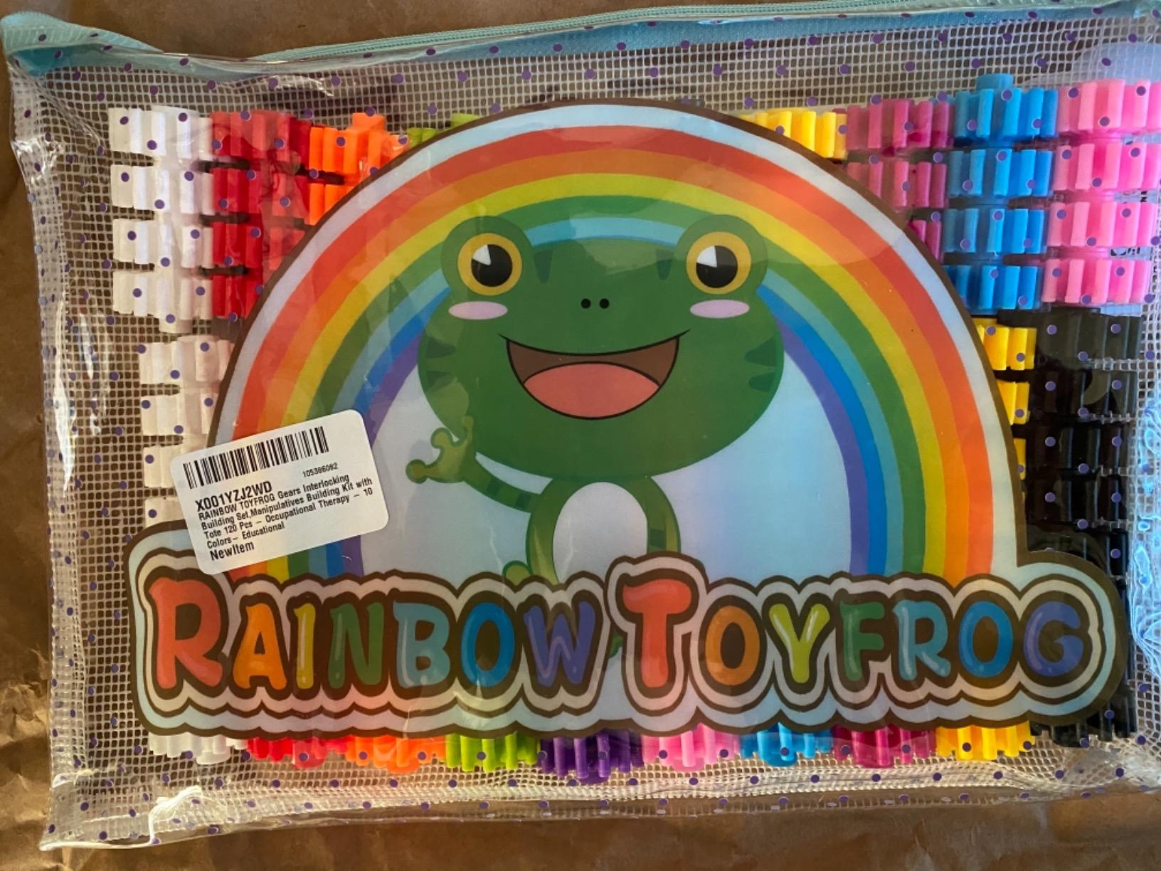 RAINBOW TOYFROG Interlocking Gears Toys for Kids - 100 Piece Kit with Tote - Colorful Manipulatives for Preschool Sensory Bin Or Occupational Therapy Tools - STEM Building Toys for Girls & Boys customer photo 1