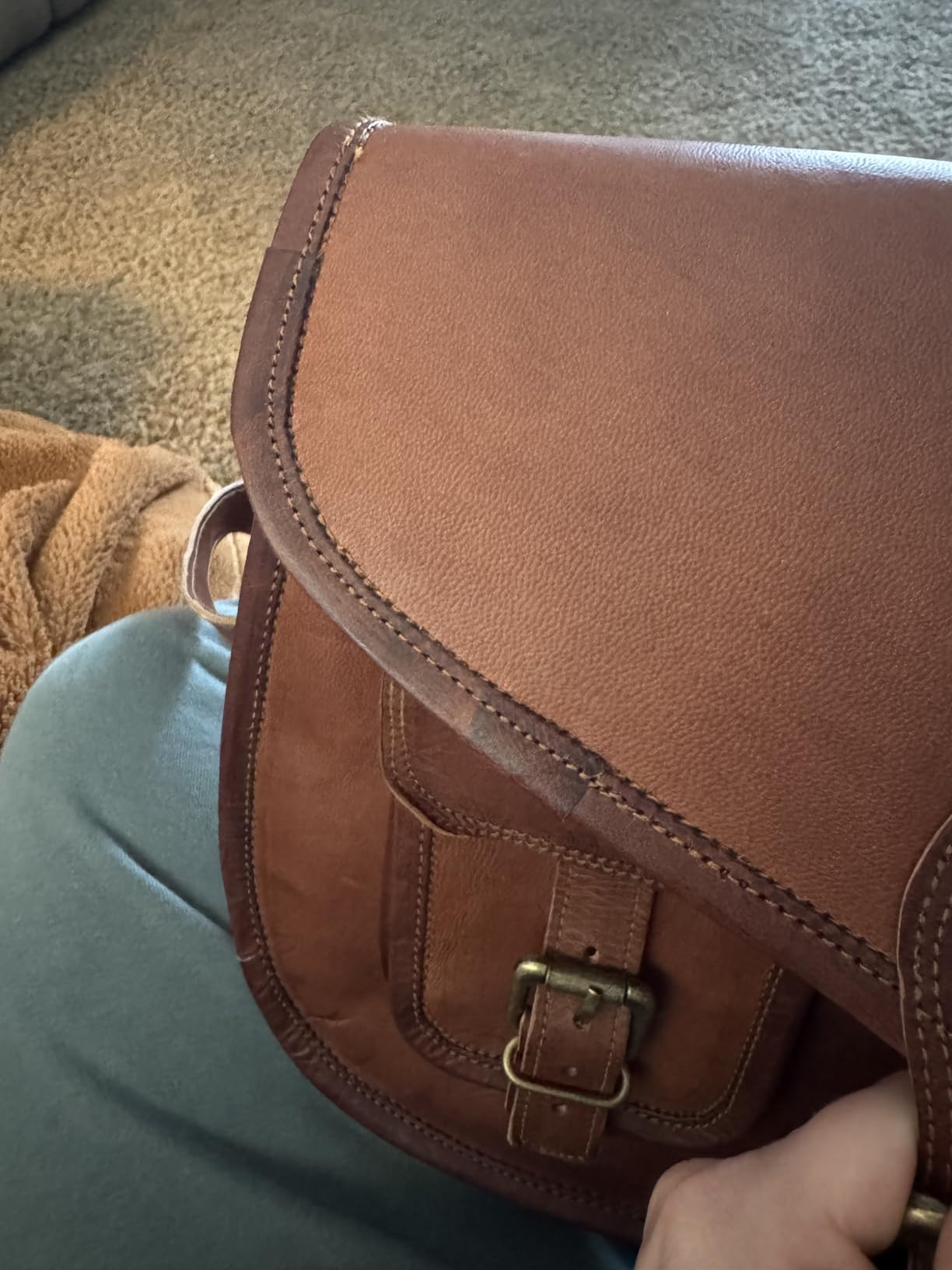 14 Inch Leather Purse for Women, Shoulder Crossbody Satchel Travel Bag customer photo 1