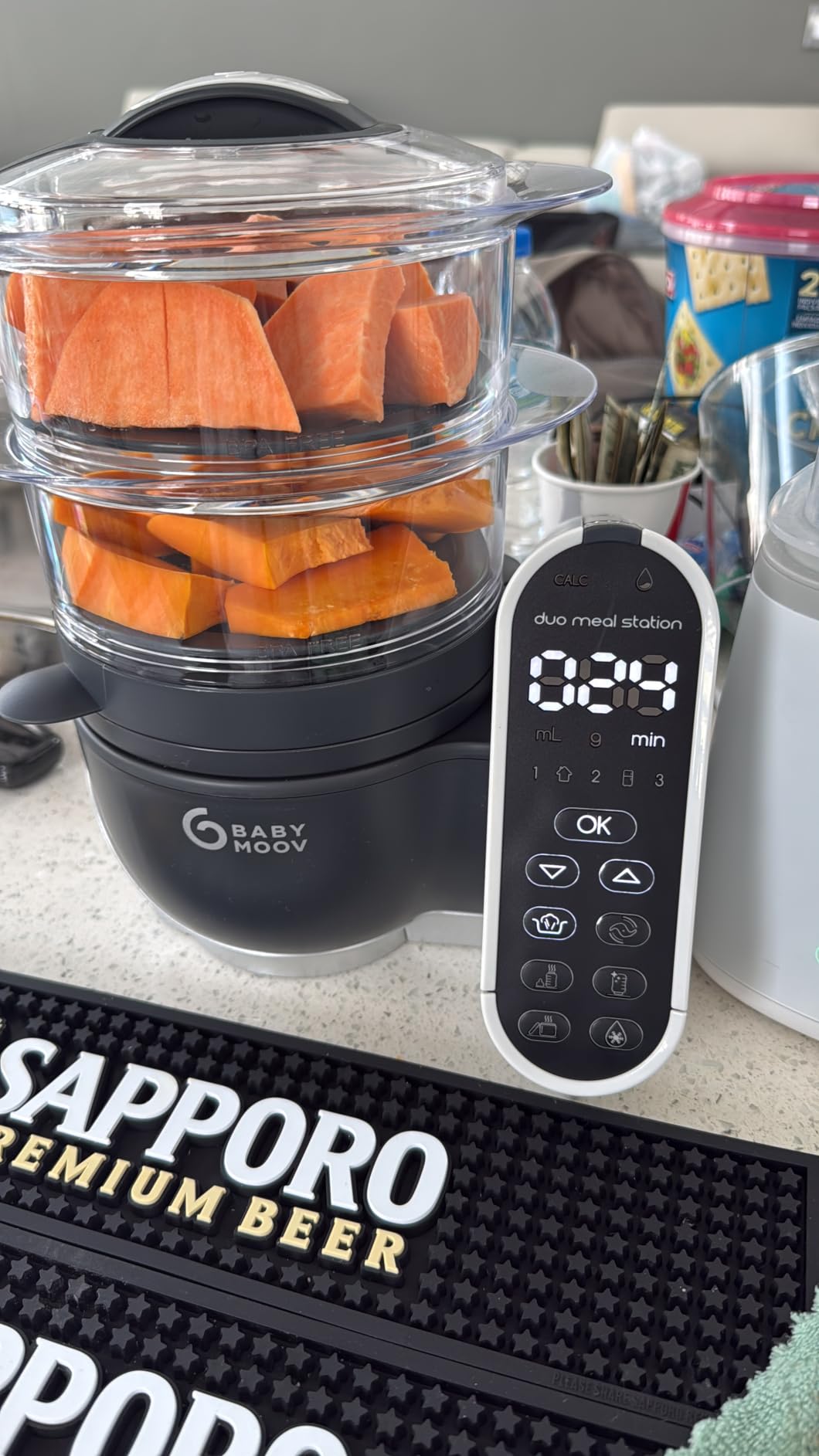 Babymoov Duo Meal Station: 6-in-1 Baby Food Maker | Steams, Blends, Warms, Defrosts, Sterilizes | 74oz | LDC Control Panel | BPA-Free | Dishwasher Safe | Nutritionist Approved customer photo 1