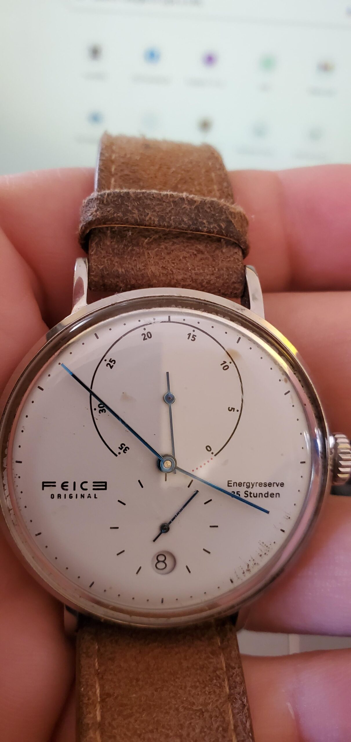 Bauhaus Mechanical Watch Men's Analog Waterproof Automatic Casual Dress Watch with Domed Mirror Leather Bands - FM202 customer photo 1