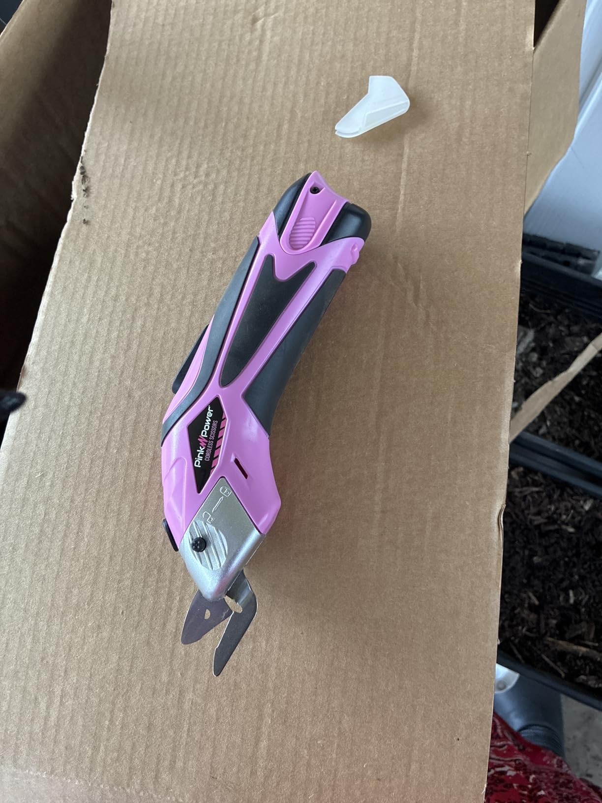 Pink Power Cordless Electric Scissors Fabric Cutter for Crafts, Box, Sewing, Carpet, & Scrapbooking - Heavy Duty Professional Rotary Shears Cutting Tool - Automatic Cardboard Cutter Fabric Scissor customer photo 1