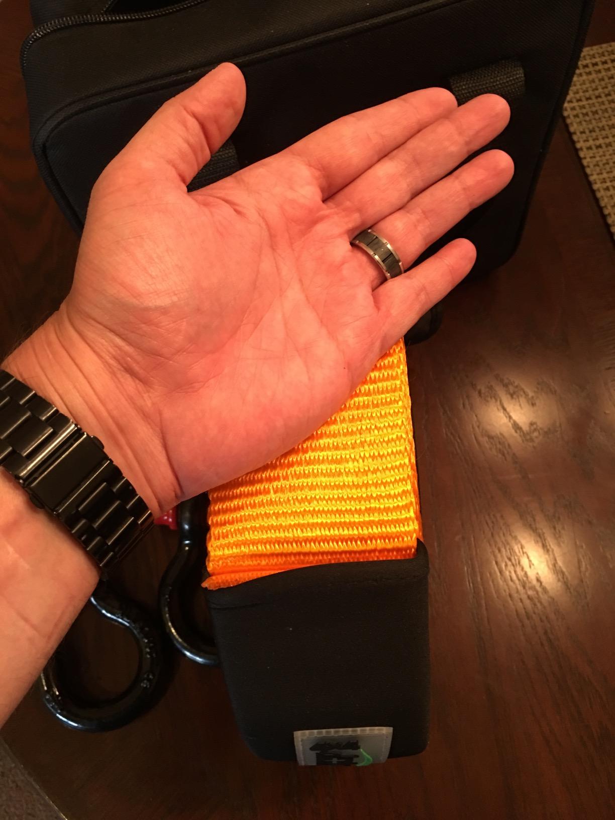 ALL-TOP Heavy Duty Tow Strap Recovery Strap Kit : 3 inch x 30 ft (35,000 lbs) 100% Nylon and 22% Elongation Snatch Strap + 3/4 D Ring Shackles (2pcs) + Storage Bag customer photo 1