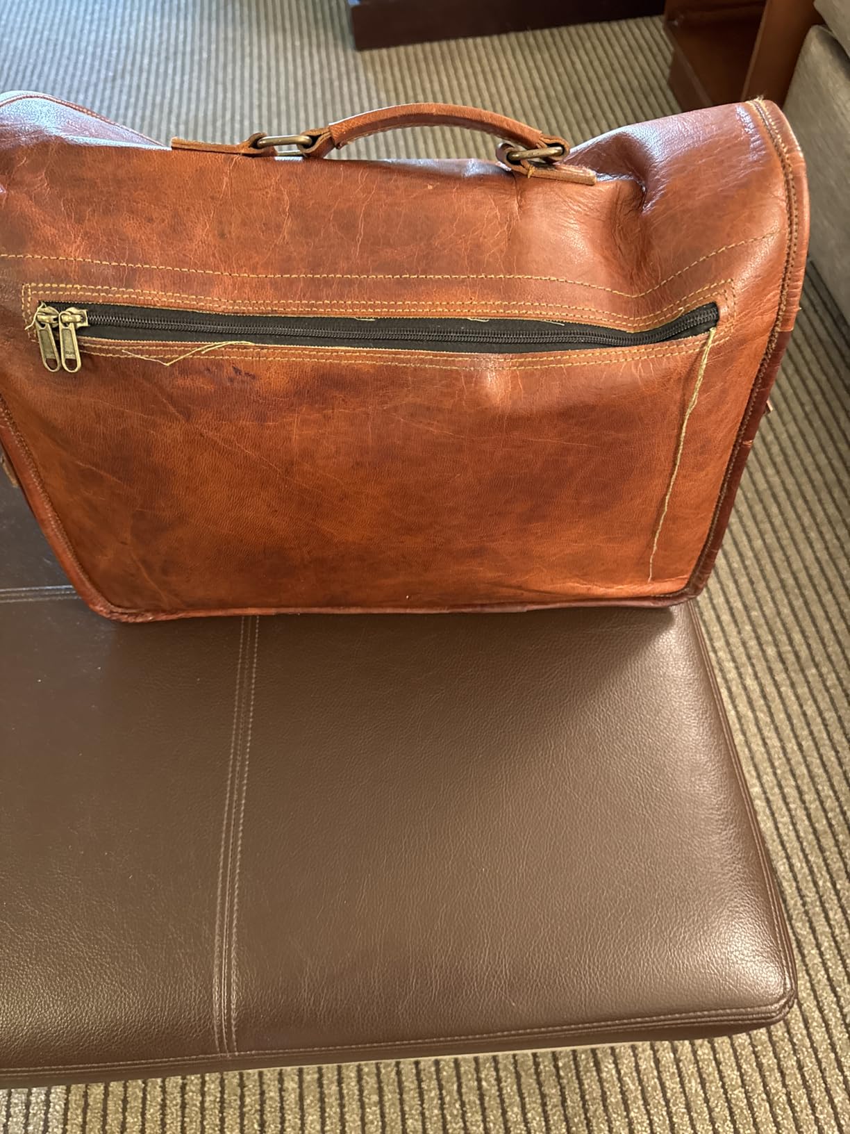 cuero Leather Messenger Bag for Men, 18 Inch Laptop Crossbody, Handmade Leather Shoulder Satchel Bag customer photo 2